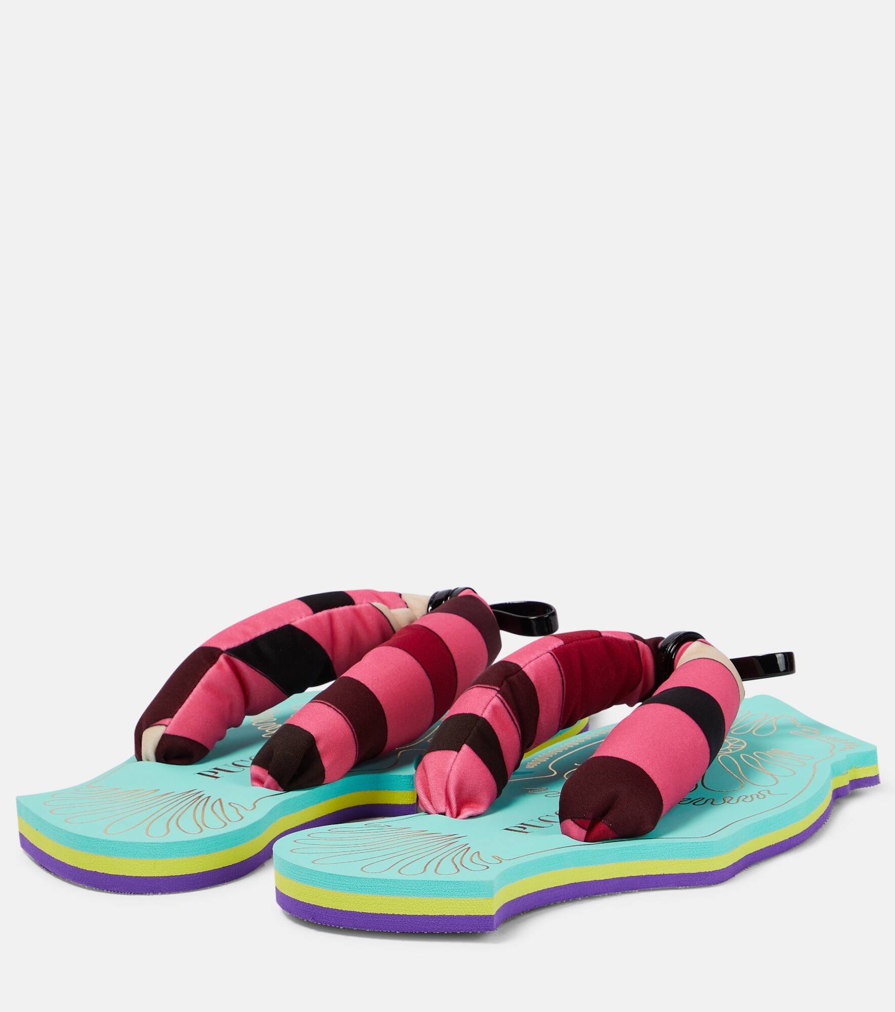 Marmo-print padded sandals - 3