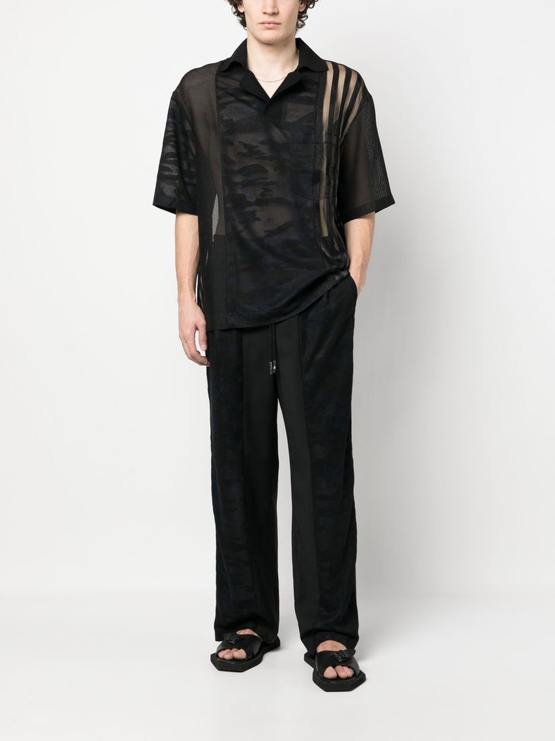 FENG CHEN WANG semi-sheer polo shirt outlook