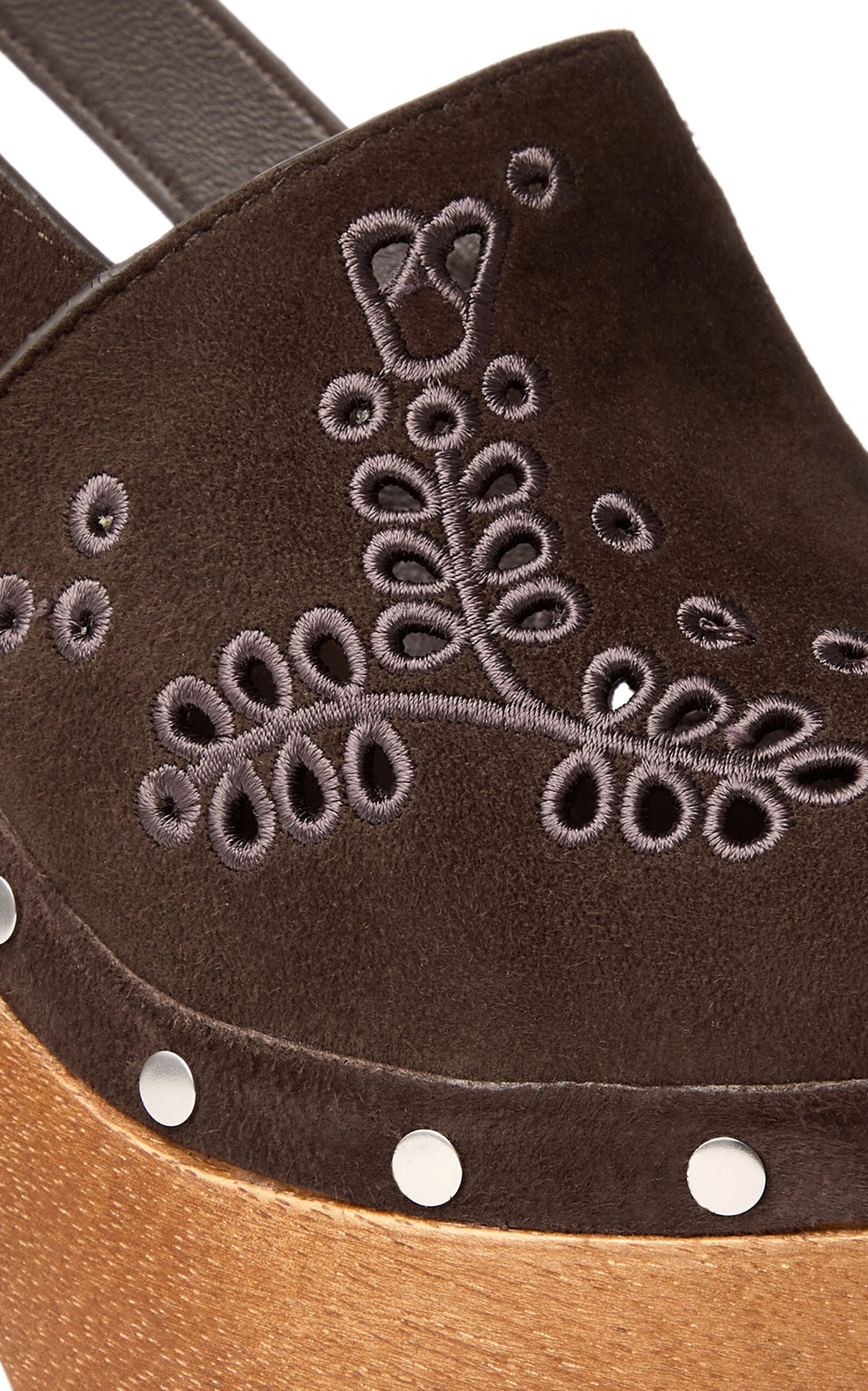 Alida Suede Platform Clogs brown - 6