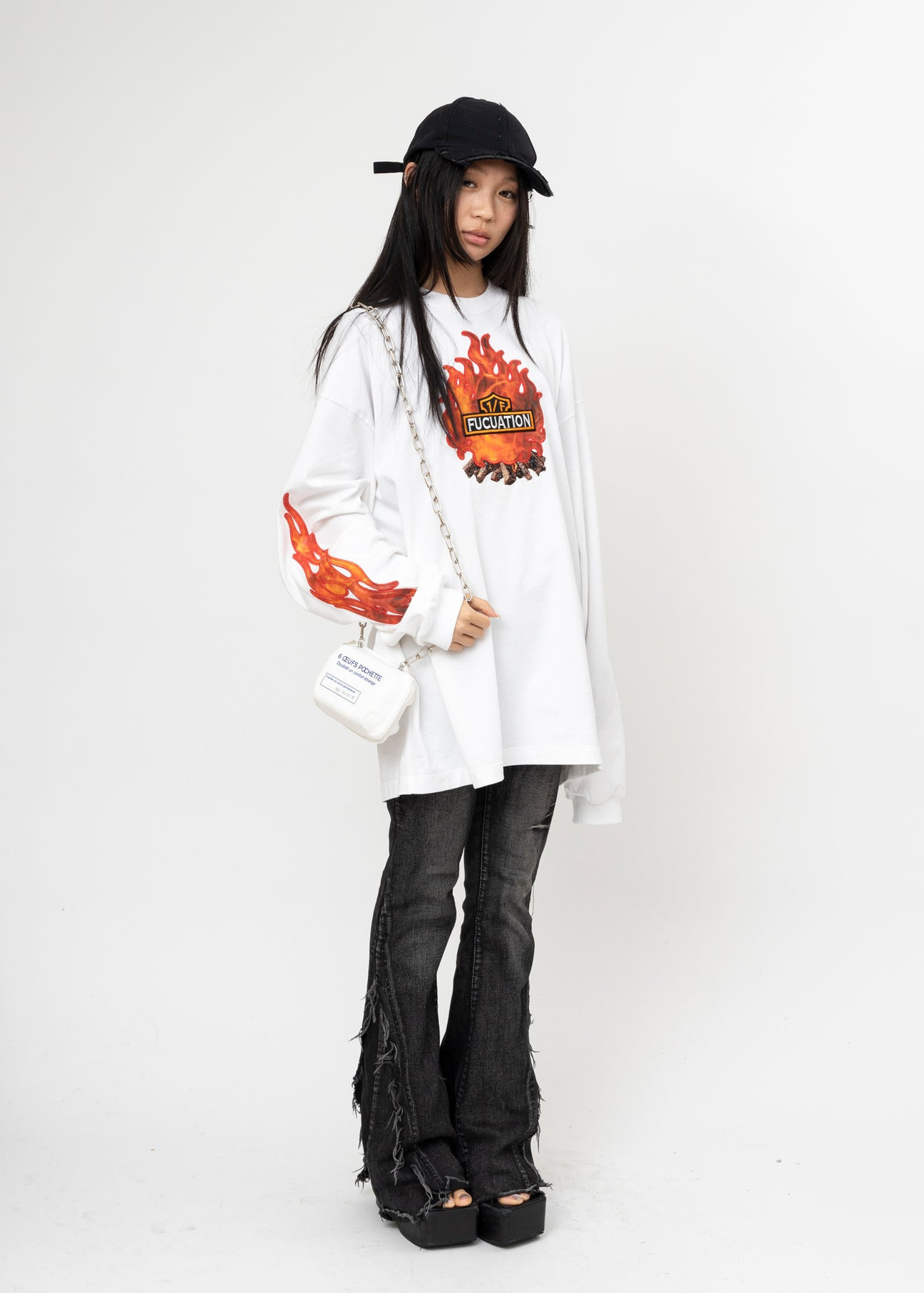 WHITE DOUBLET 1/F FLUCTUATION LENTICULAR L/S T-SHIRT - 5