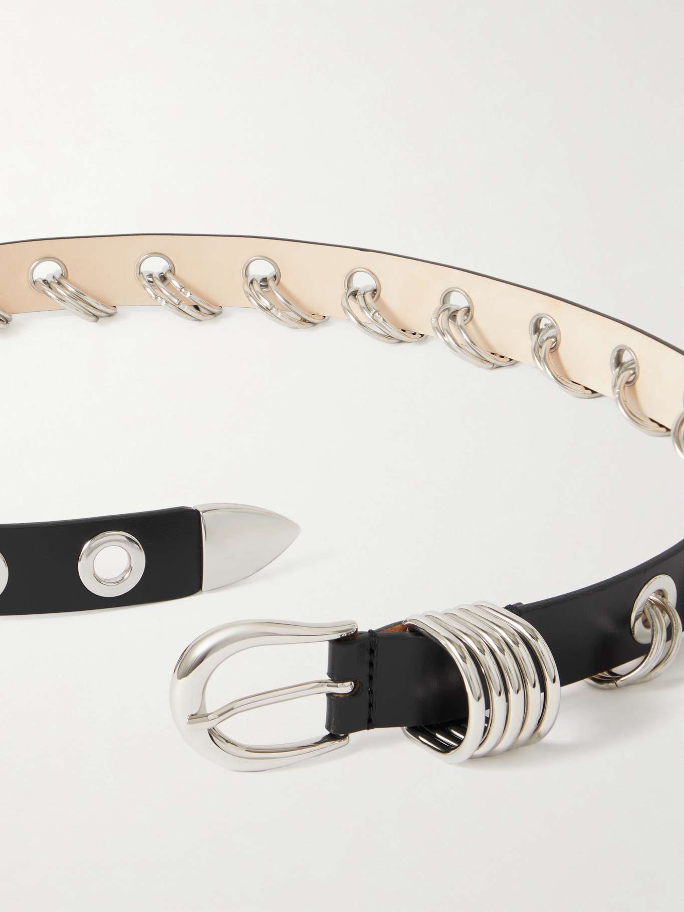 Embellished leather belt Black - 3