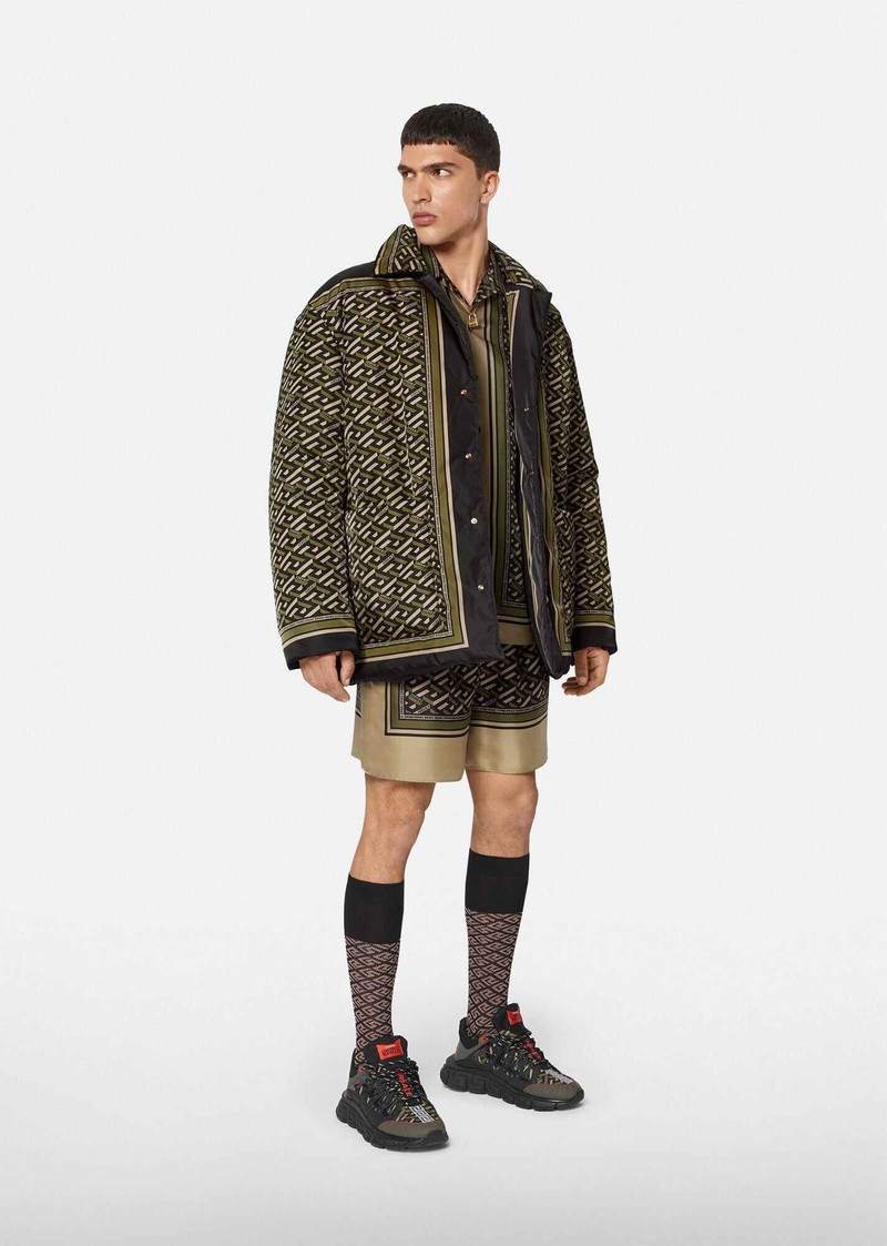 La Greca Print Silk Shorts 4