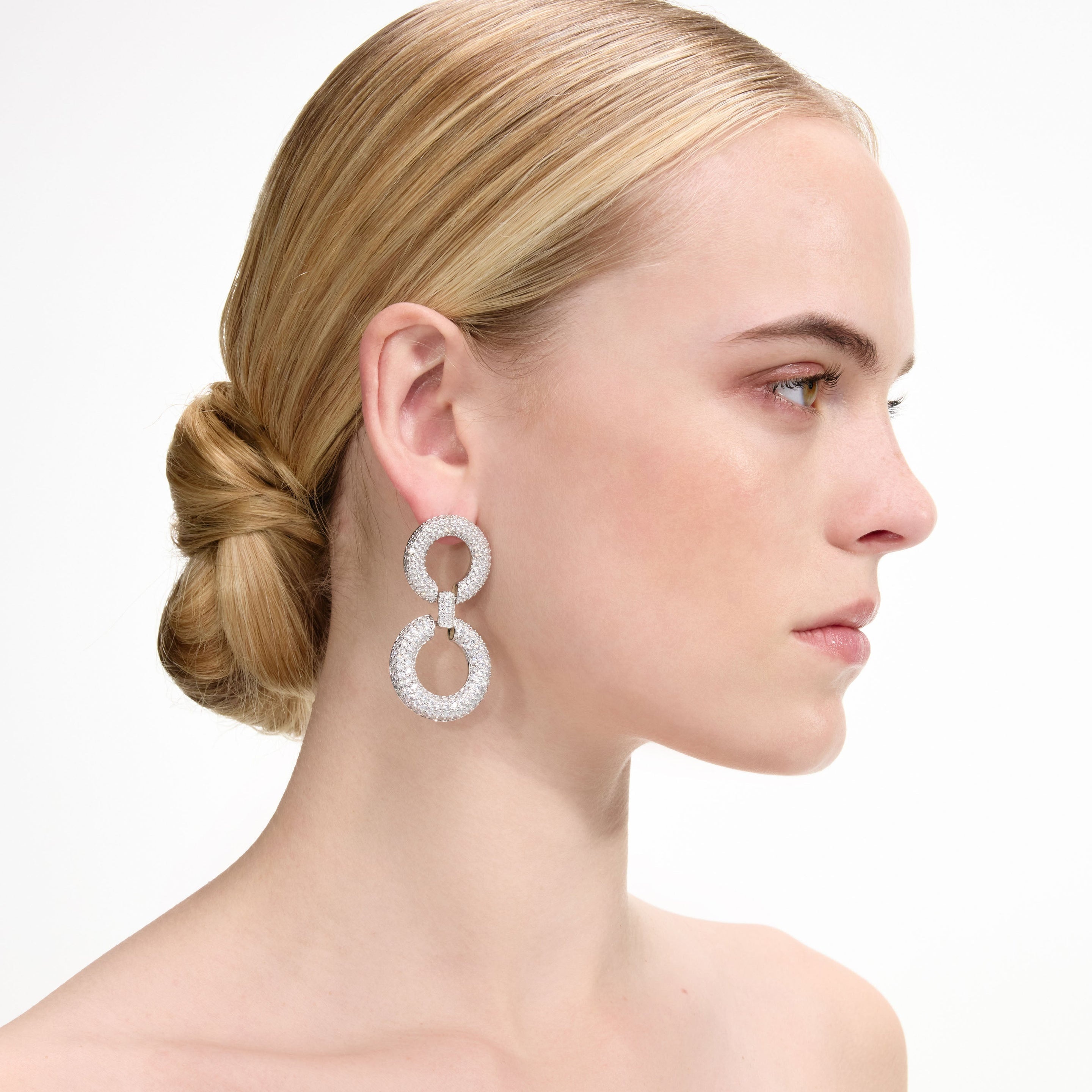 Crystal Link Two Tiered Earrings - 3