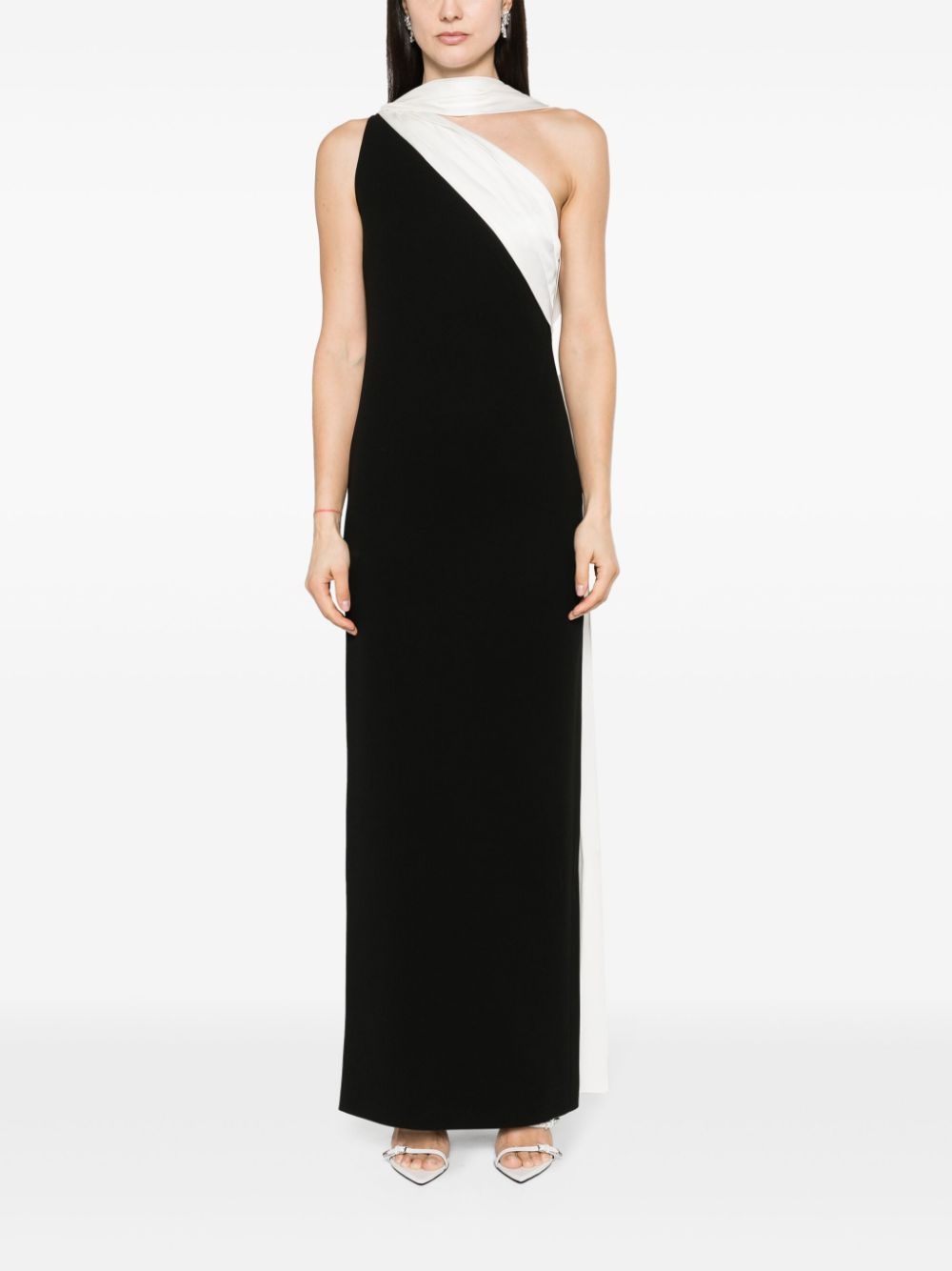 one-shoulder cady maxi dress - 2