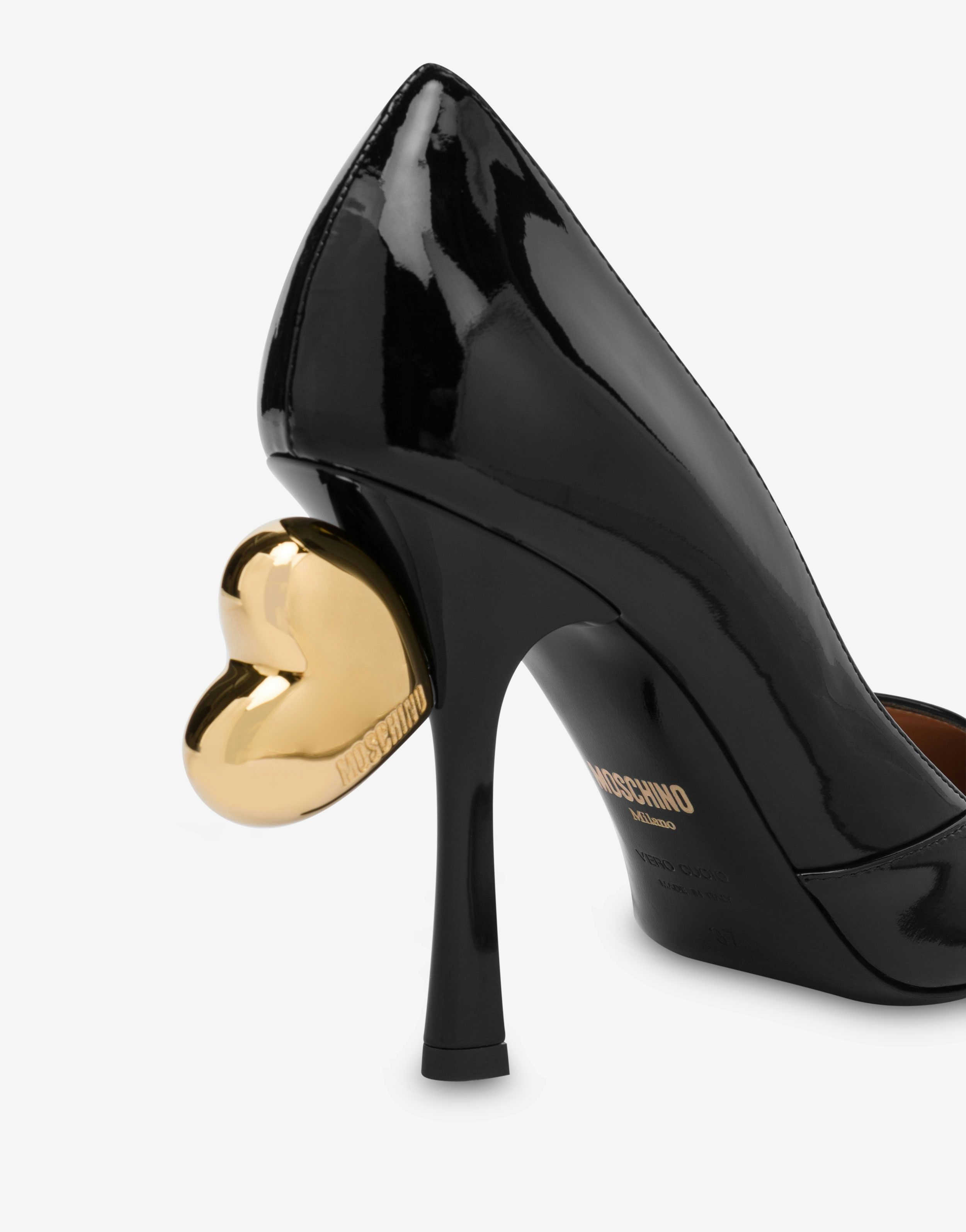 Moschino SWEET HEART PATENT LEATHER PUMPS | REVERSIBLE