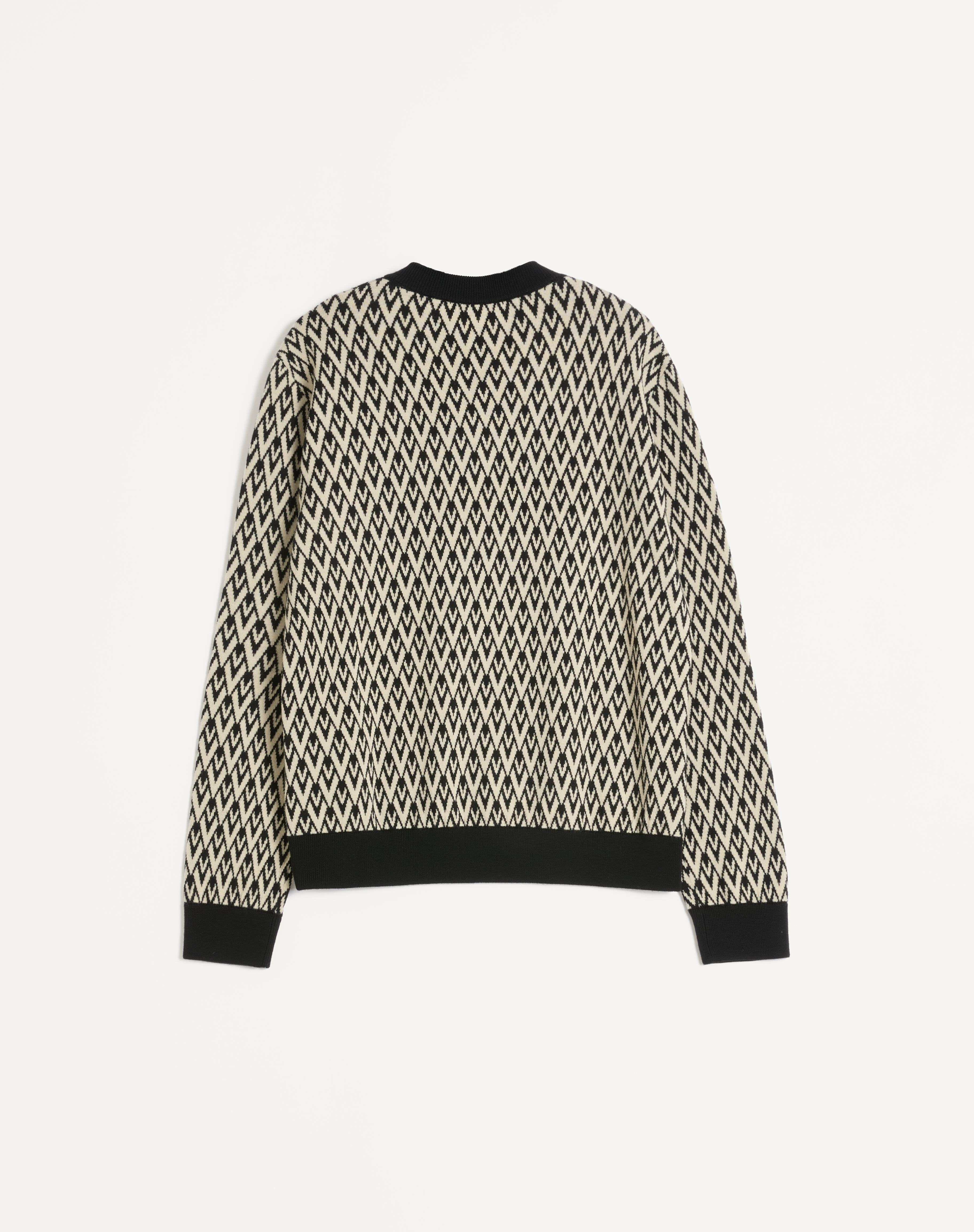 CREWNECK WOOL SWEATER WITH TOUTE LA V JACQUARD PATTERN - 2