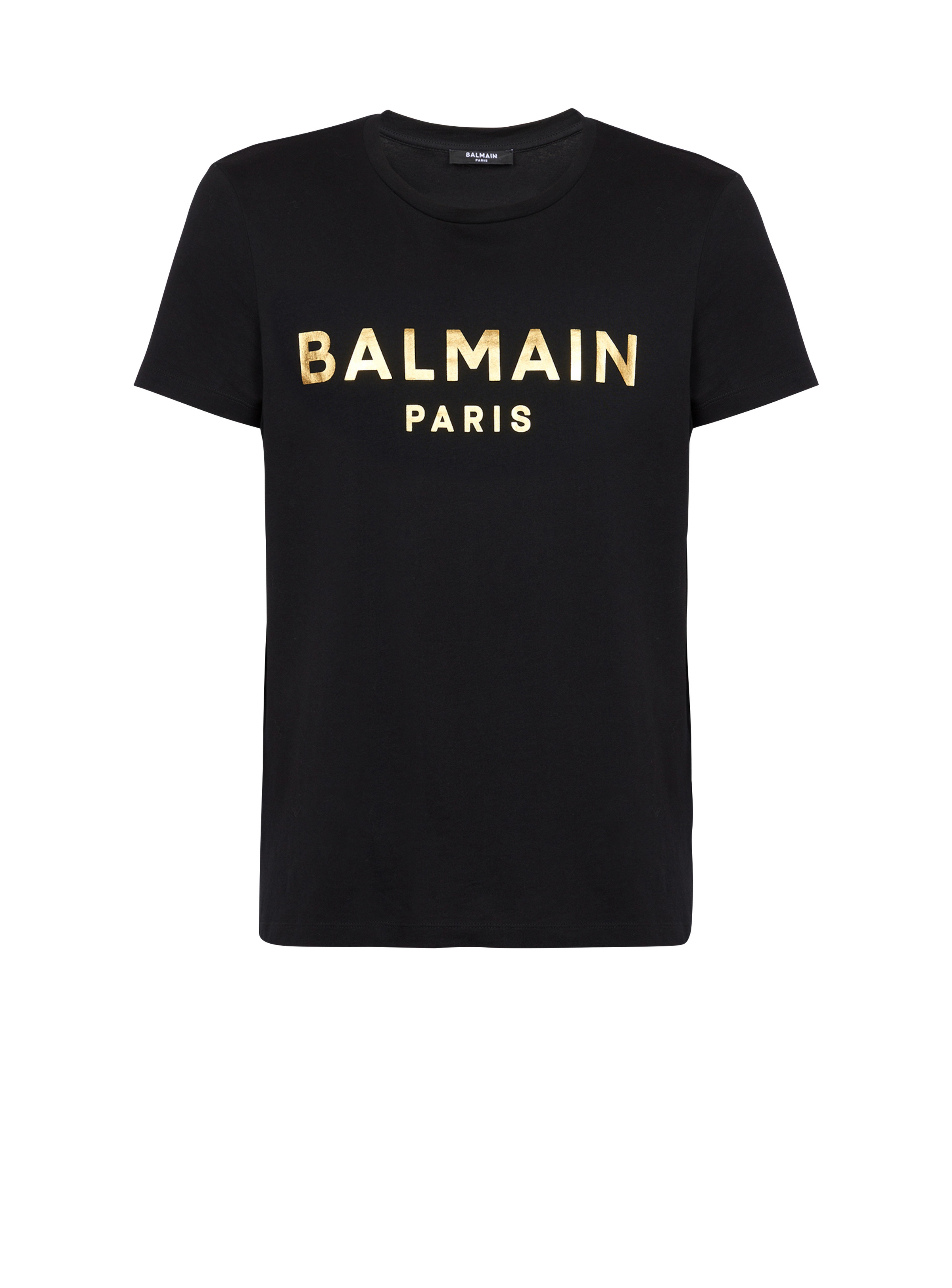 Eco-designed cotton T-shirt with Balmain Paris logo print - 1