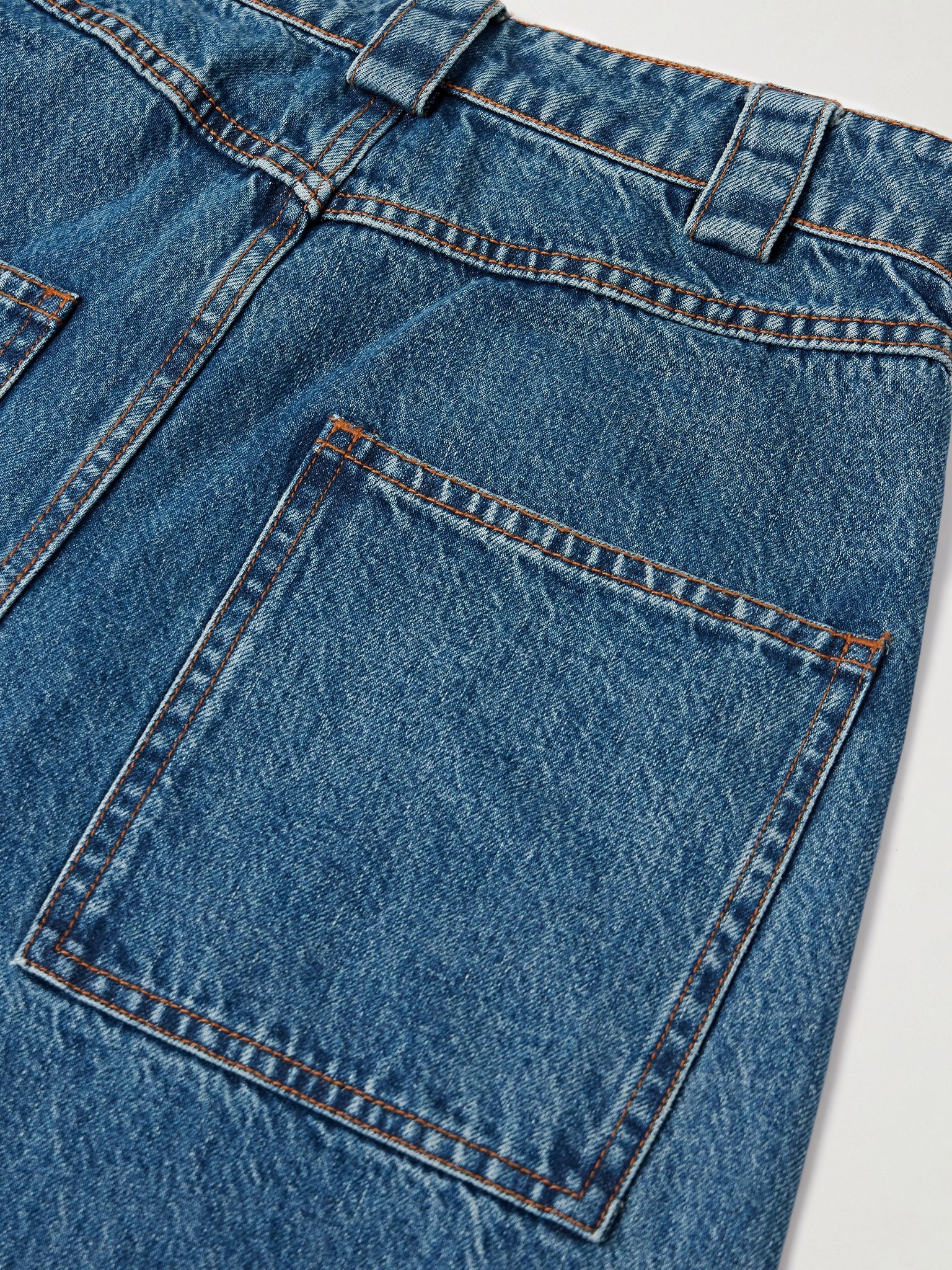 Paneled high-rise barrel-leg jeans Indigo - 6