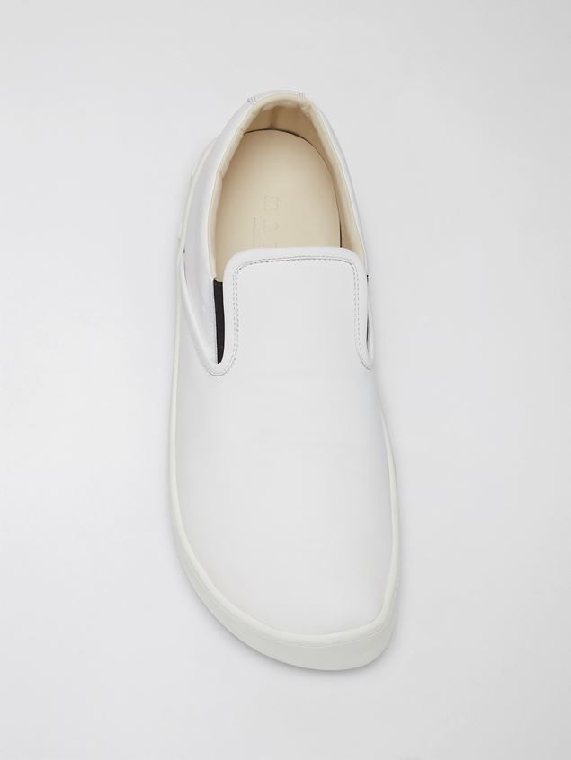 CALFSKIN SLIP-ON SNEAKER WITH MAXI LOGO ON THE HEEL - 4