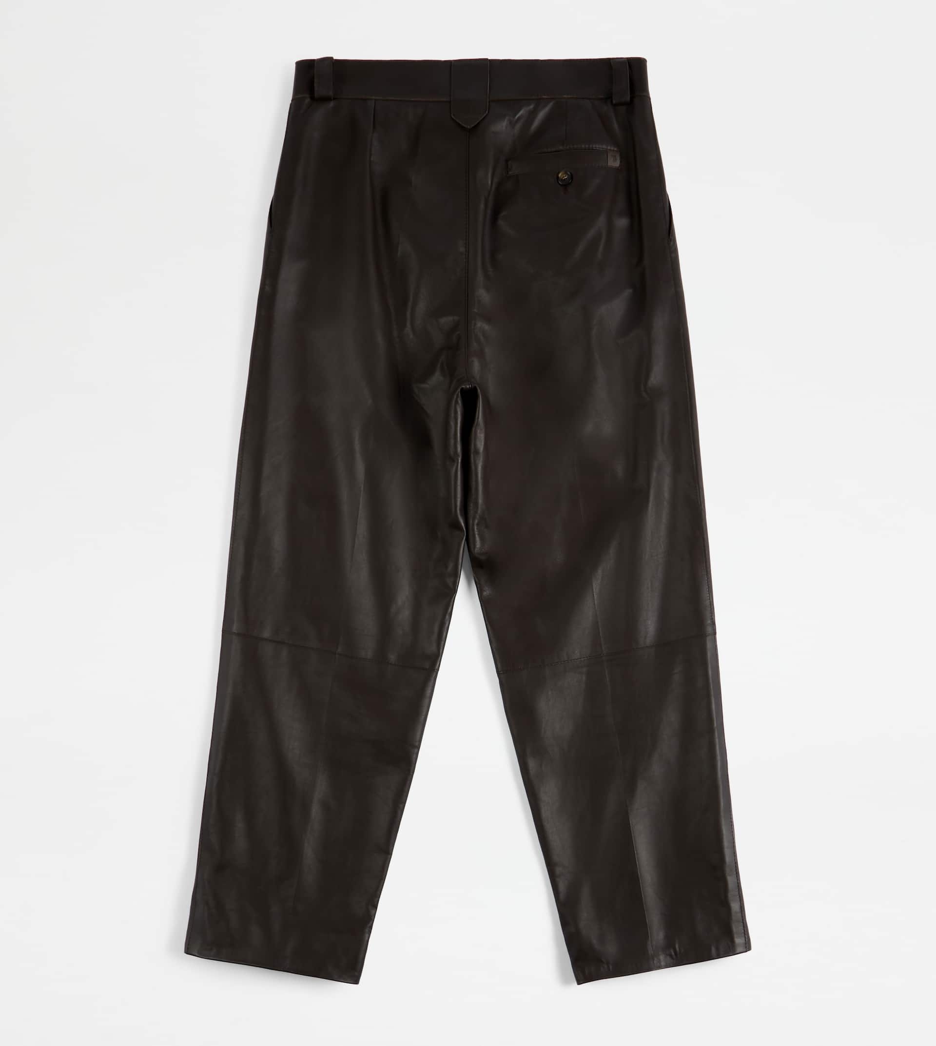 PANTS IN NAPPA LEATHER - BROWN - 6
