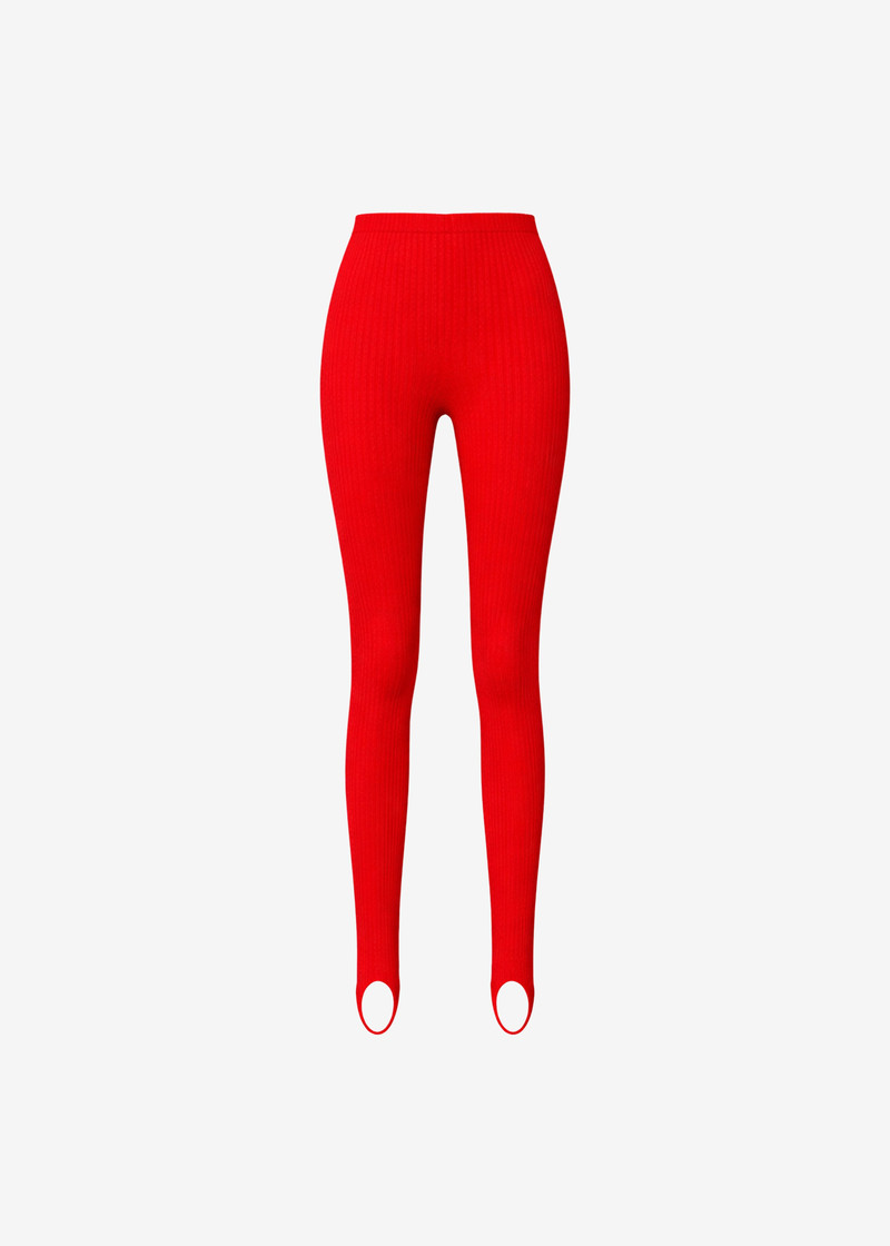 Piuma Knit Stirrup Leggings - Red 1
