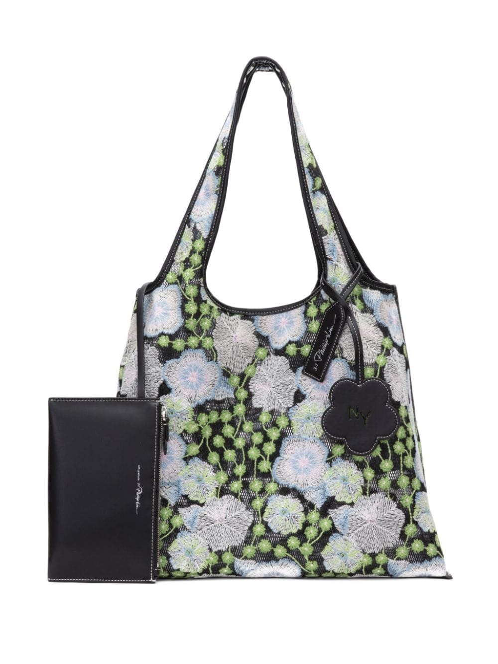 Market floral-embroidered tote bag - 3