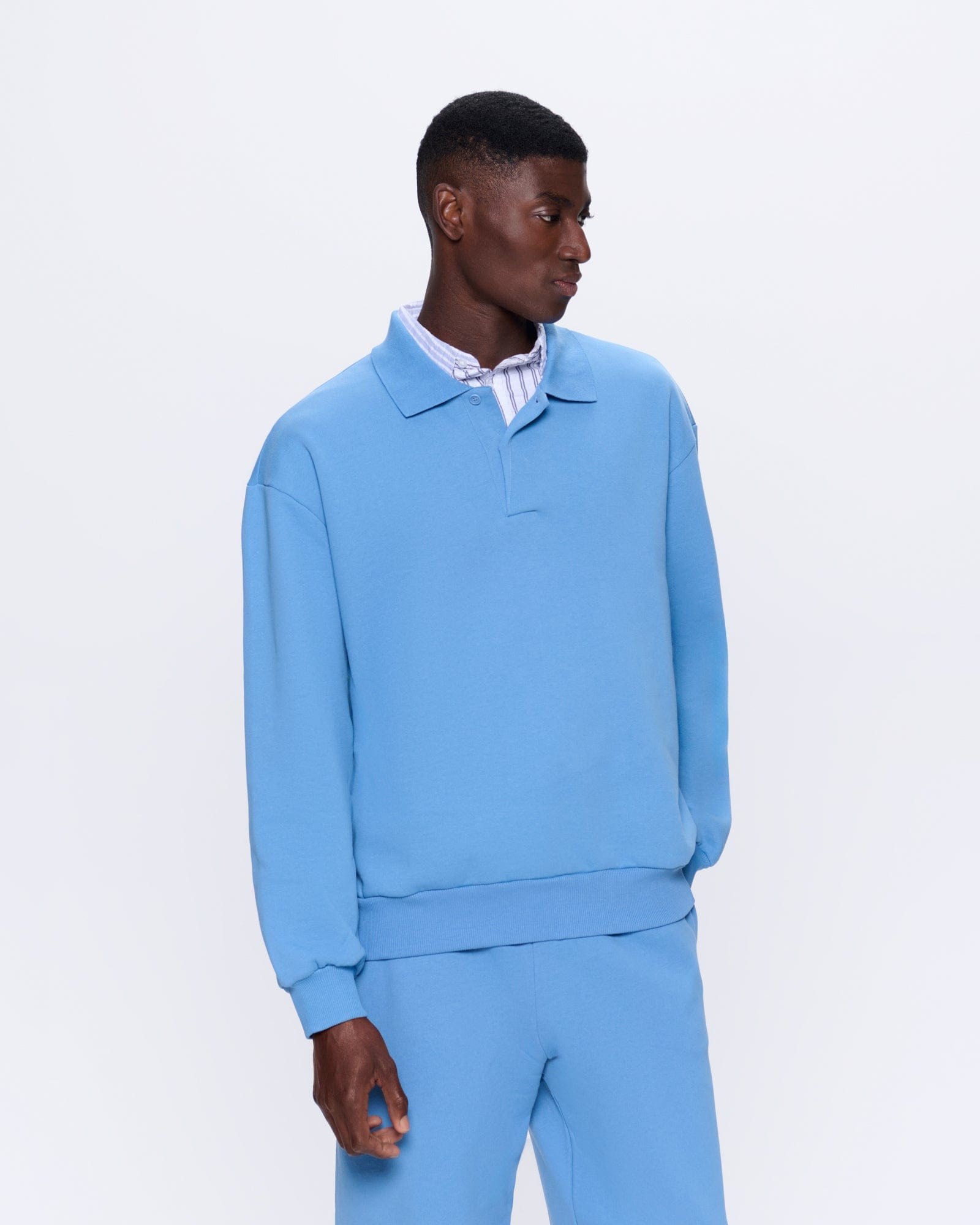 Mens DNA Heavyweight Polo Sweatshirt - Summit Blue - 4