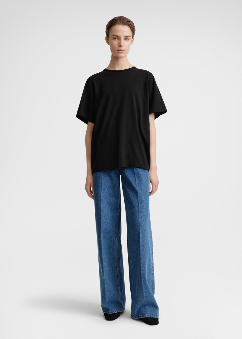 TOTEME Oversized cotton tee black outlook