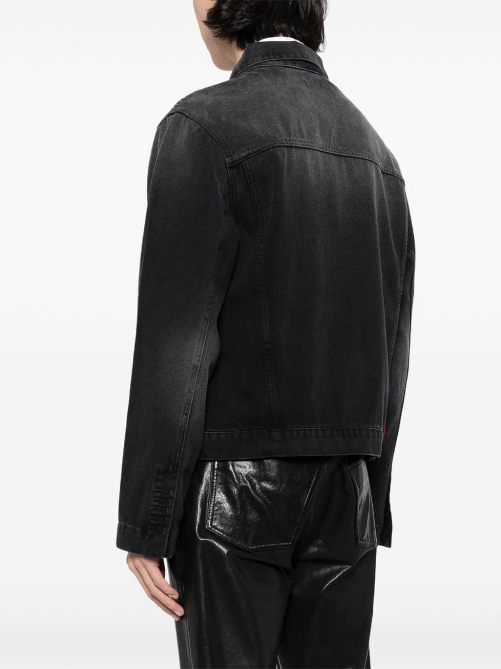 logo-patch denim jacket - 4