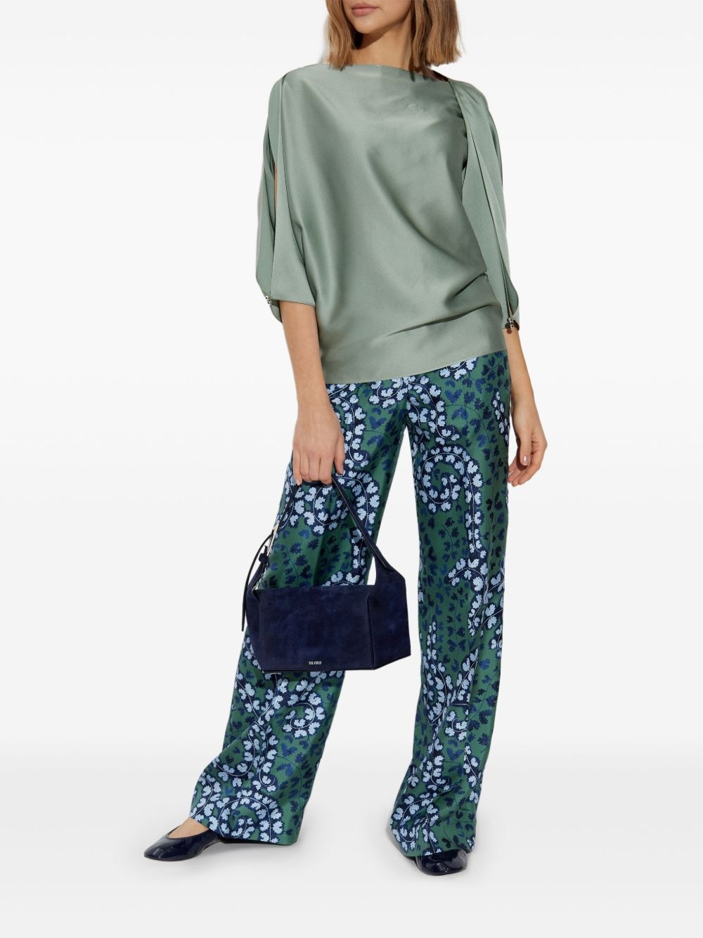 pleated silk trousers - 2