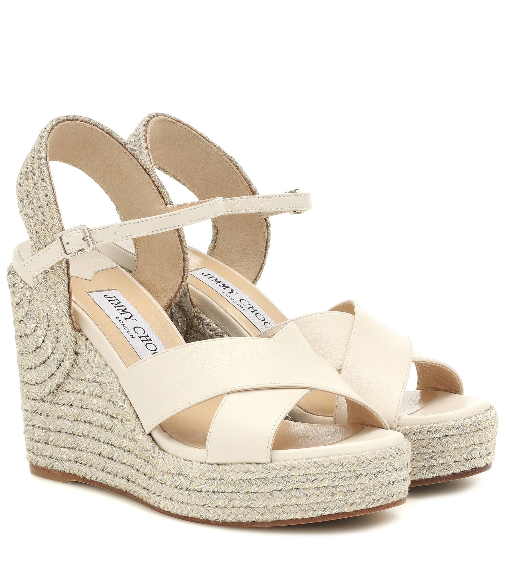 Dellena 100 leather-trimmed espadrilles - 1