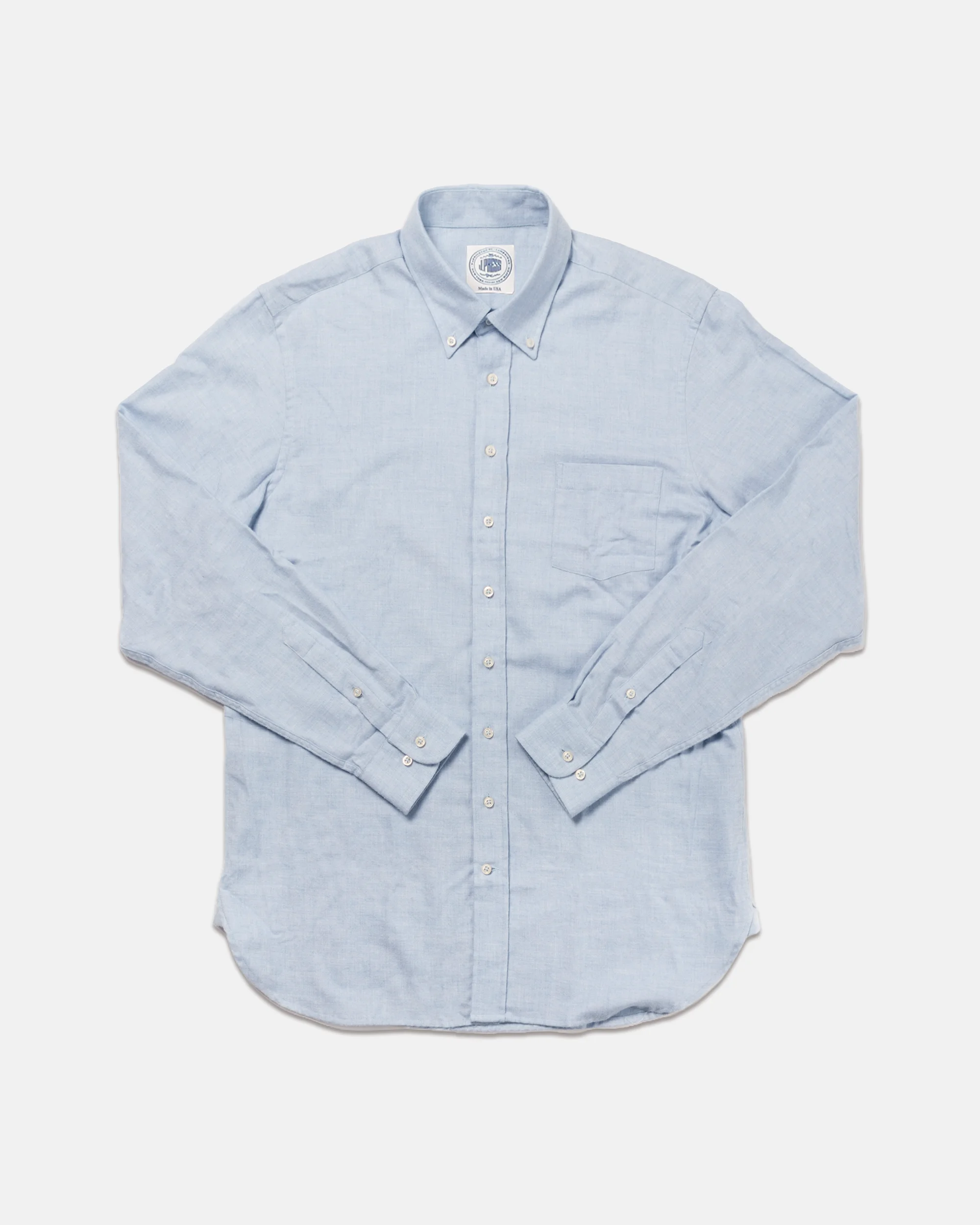 MADE-IN-USA LIGHT BLUE COTTON/MODAL SPORT SHIRT - 1
