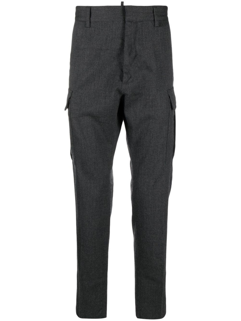 mid-rise tapered-leg trousers 1