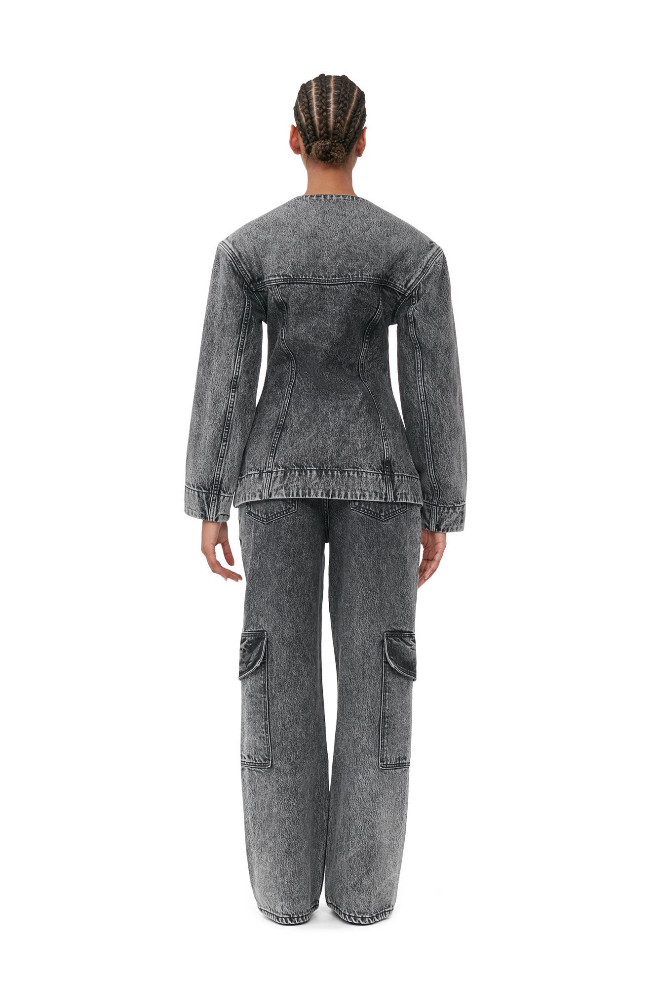 SNOW WASHED DENIM ANGI JEANS - 5