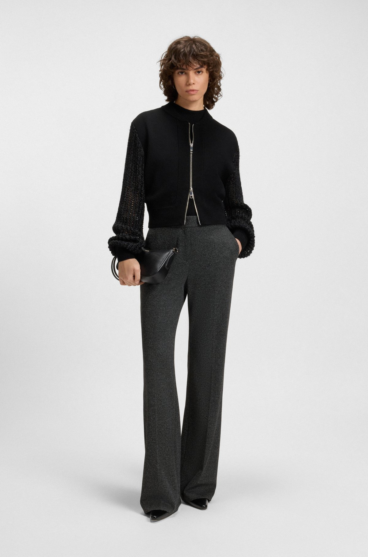 SLIM-FIT PANTS IN WOOL TWILL WITH STRETCH - 3