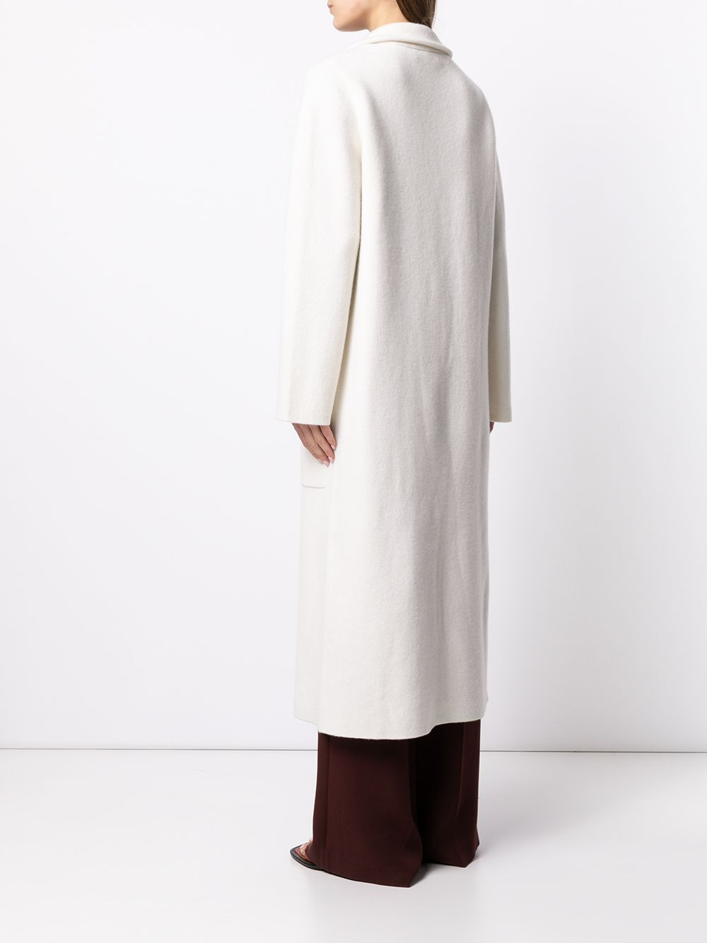 knitted single-breasted coat - 4