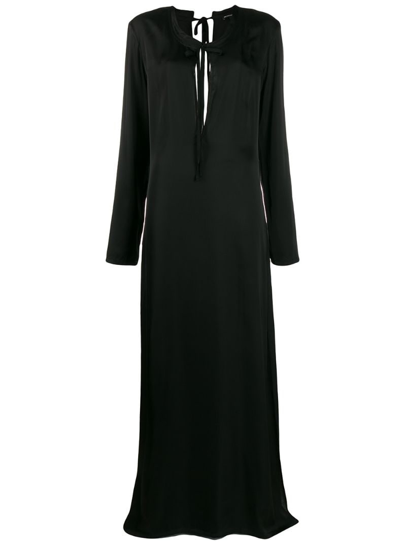 long sleeve tie neck dress - 1