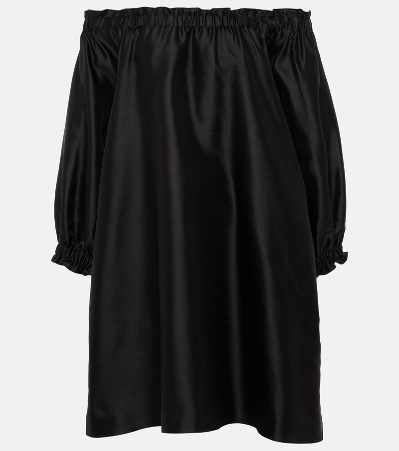 Lepre off-shoulder silk and cotton minidress - 1