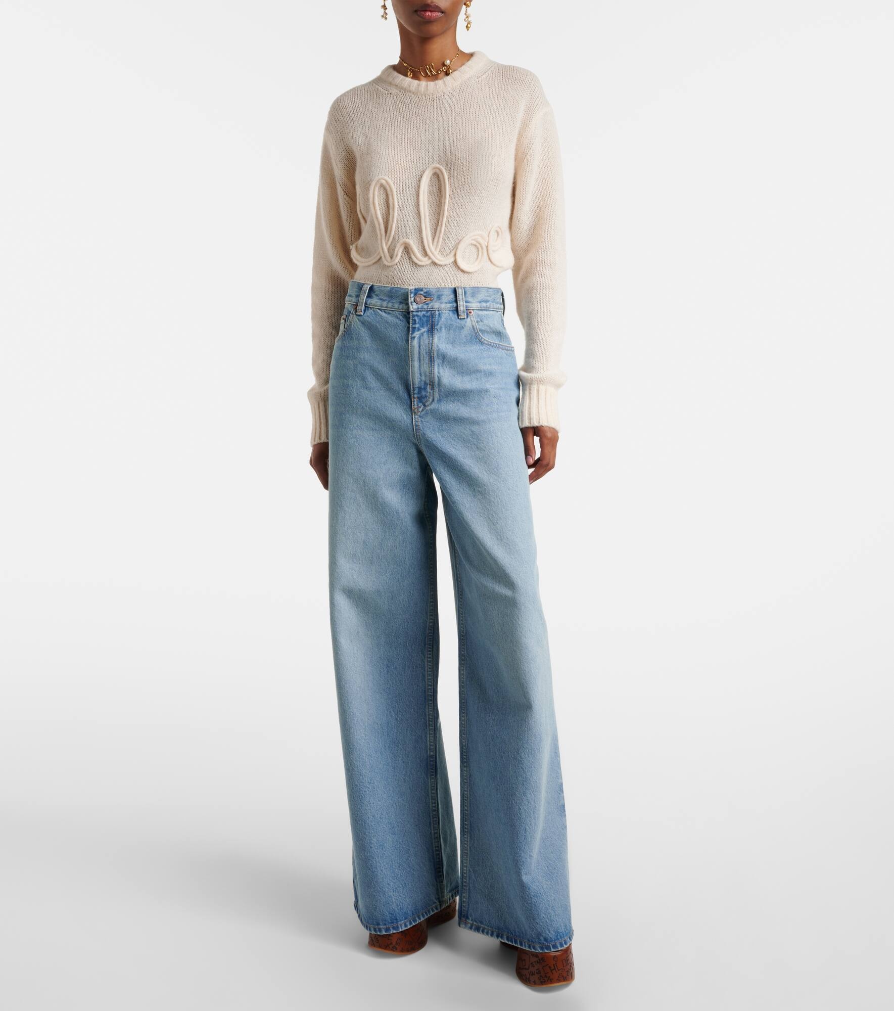 High-rise wide-leg jeans - 7