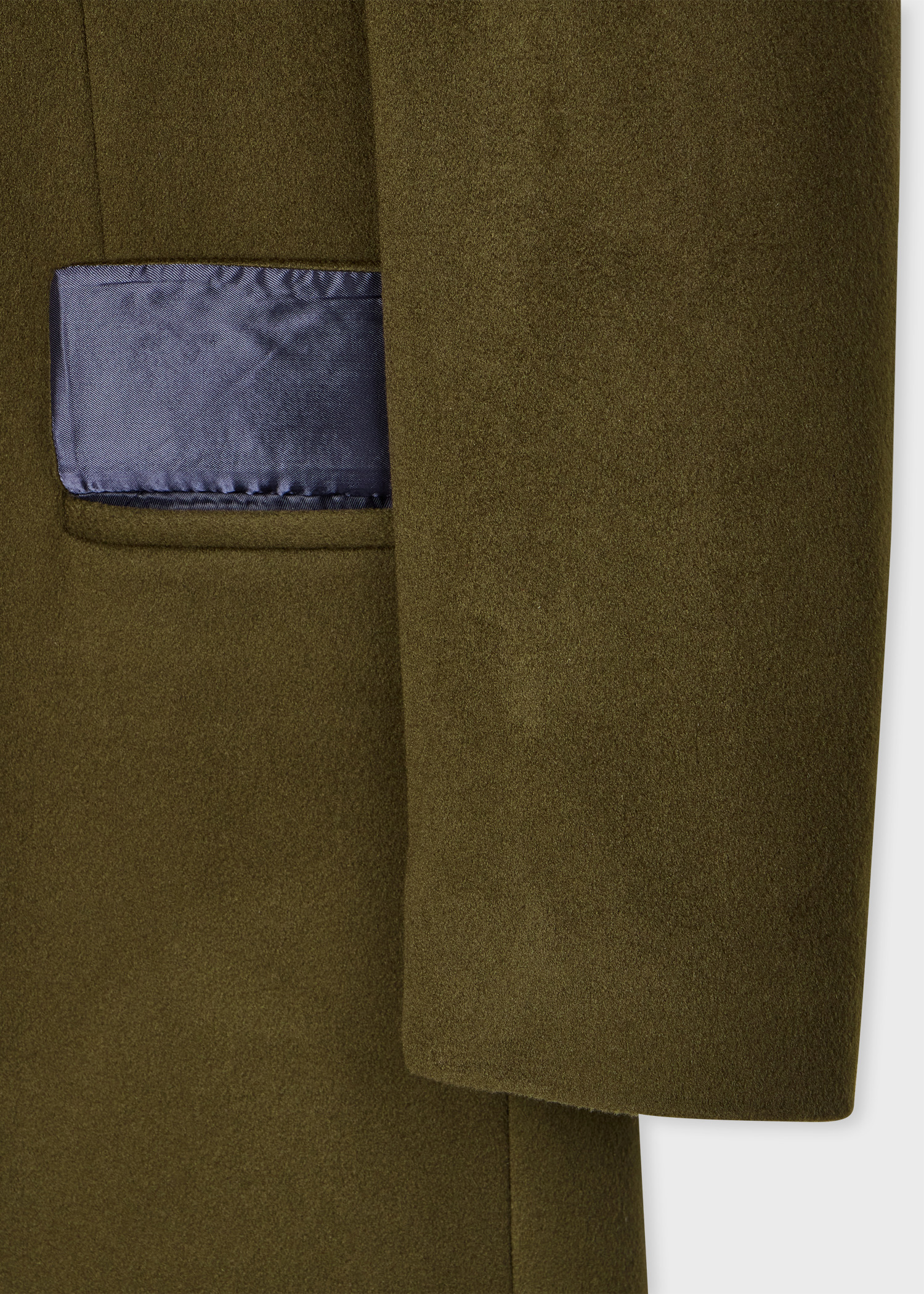 Khaki Wool-Cashmere Epsom Coat - 3