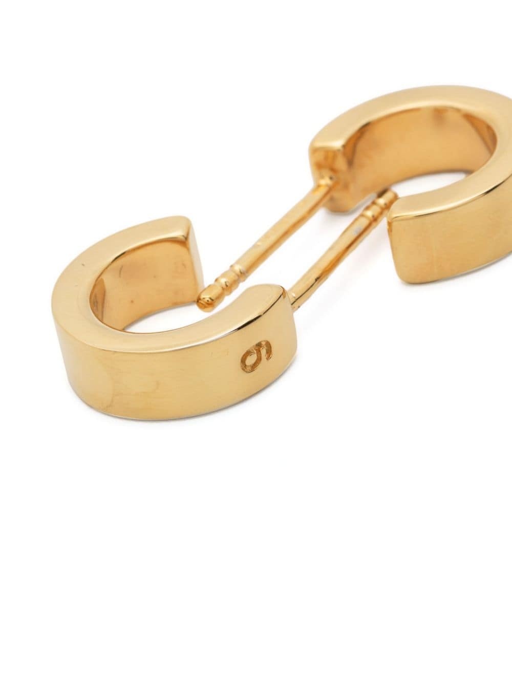 gold-plated sterling silver engraved hoop earrings - 3