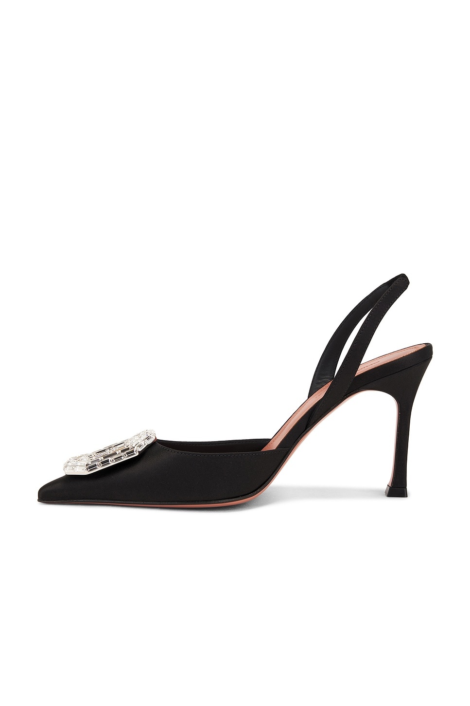 Camelia Satin 90 Sling Heel In Black - 5