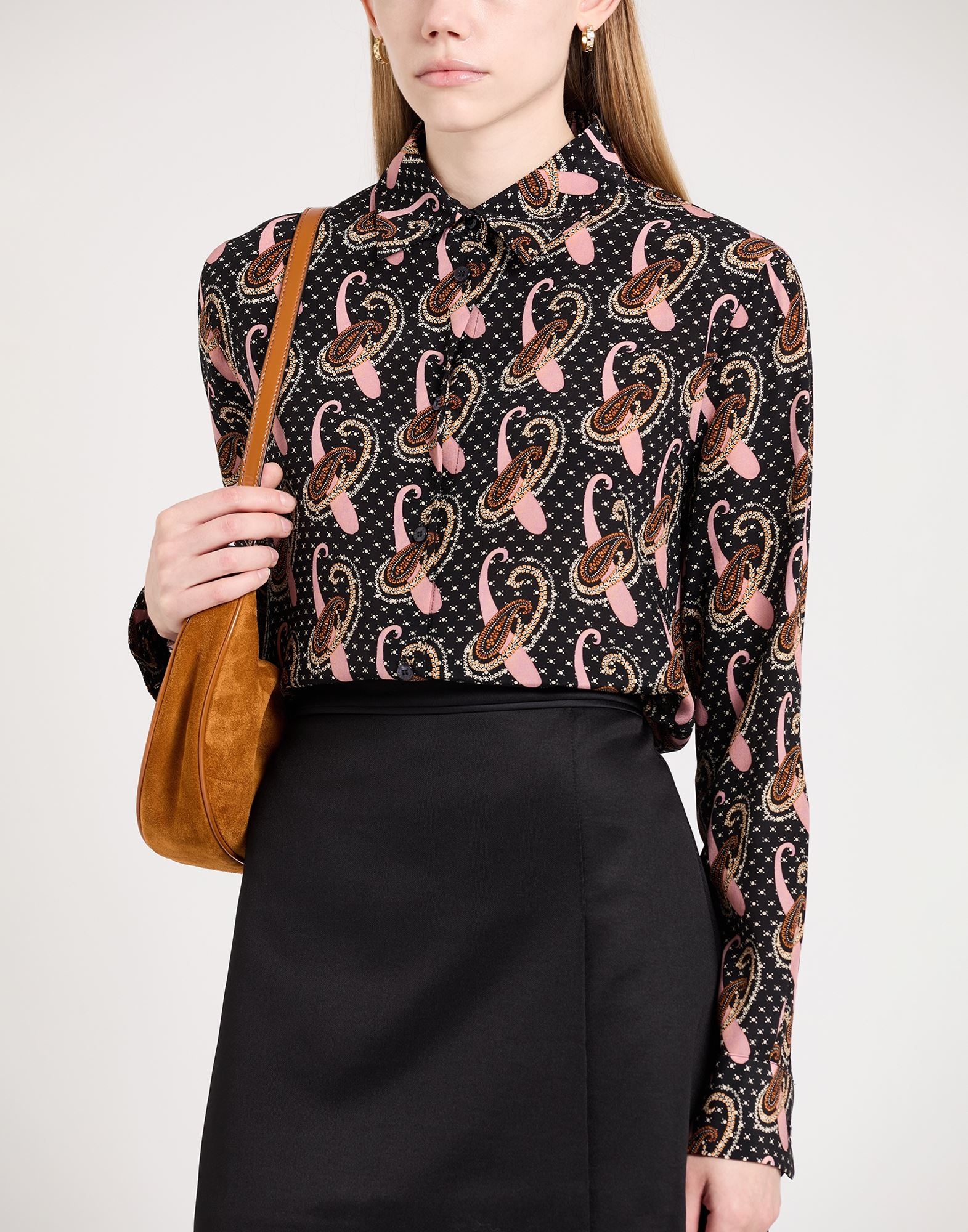 Black Women's Patterned Shirts & Blouses - 4