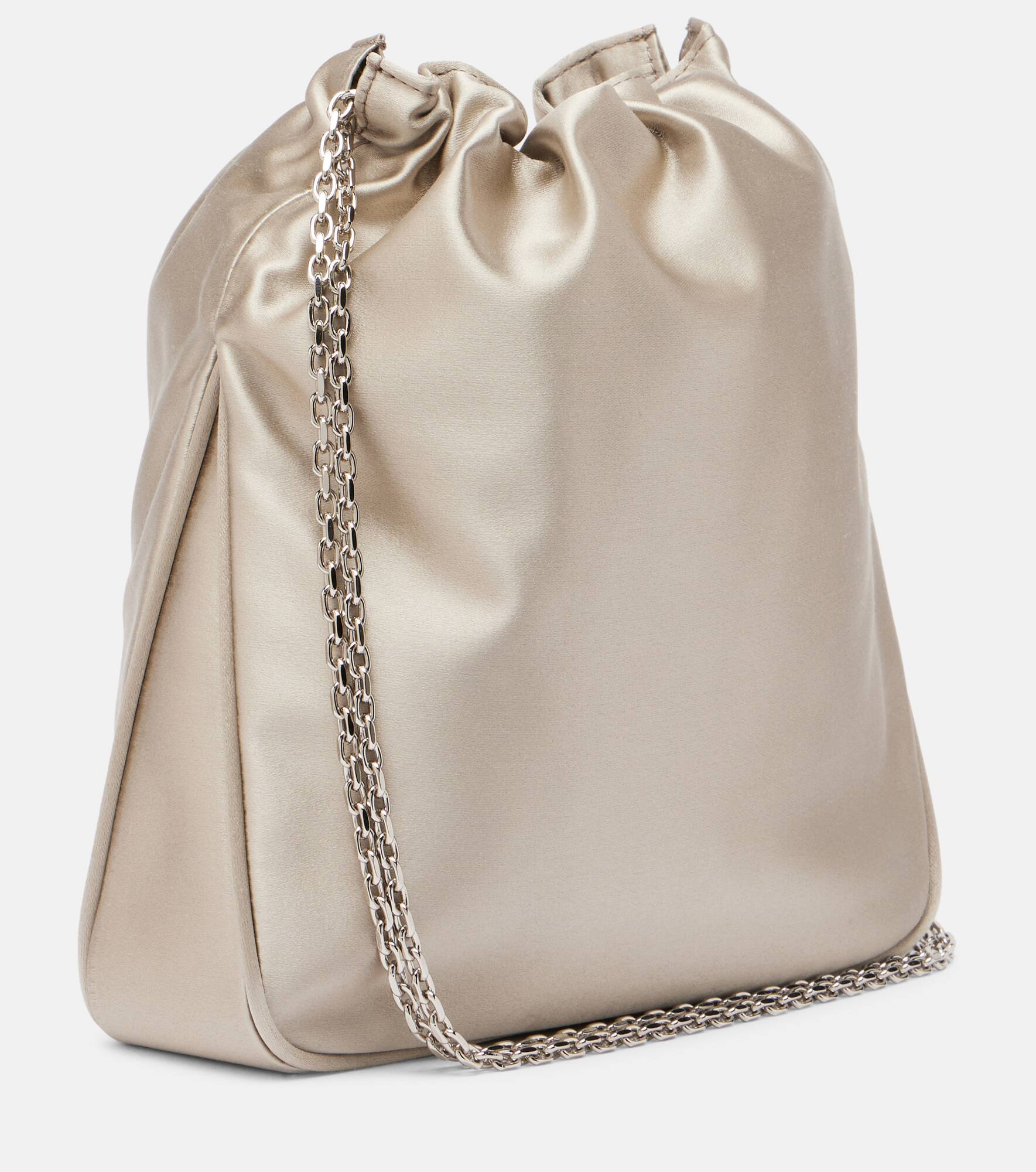 Pilgrim Mini embellished satin bucket bag - 4