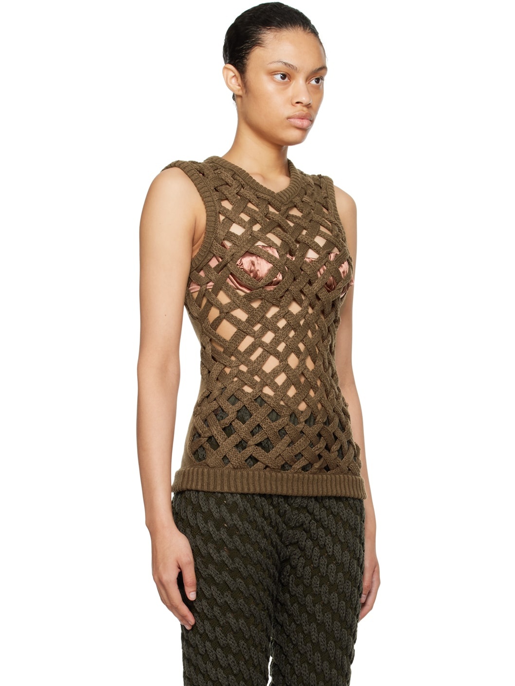 SSENSE Exclusive Khaki Knot Vest - 2
