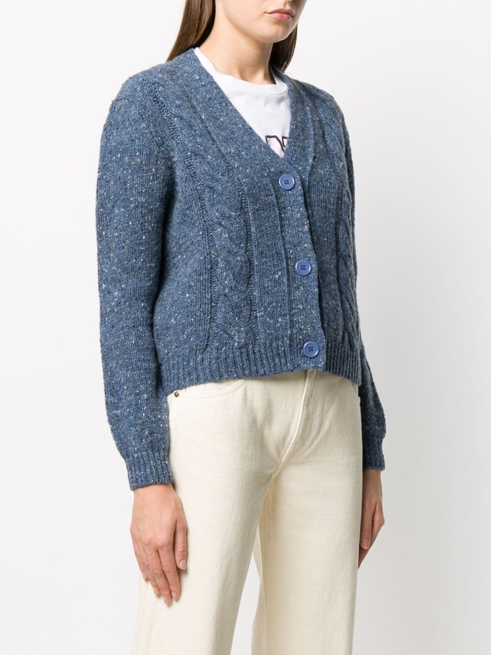 cable knit wool jumper - 3