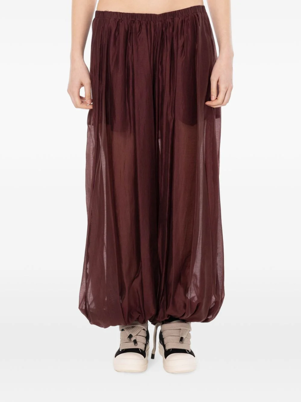 semi-sheer balloon trousers - 1