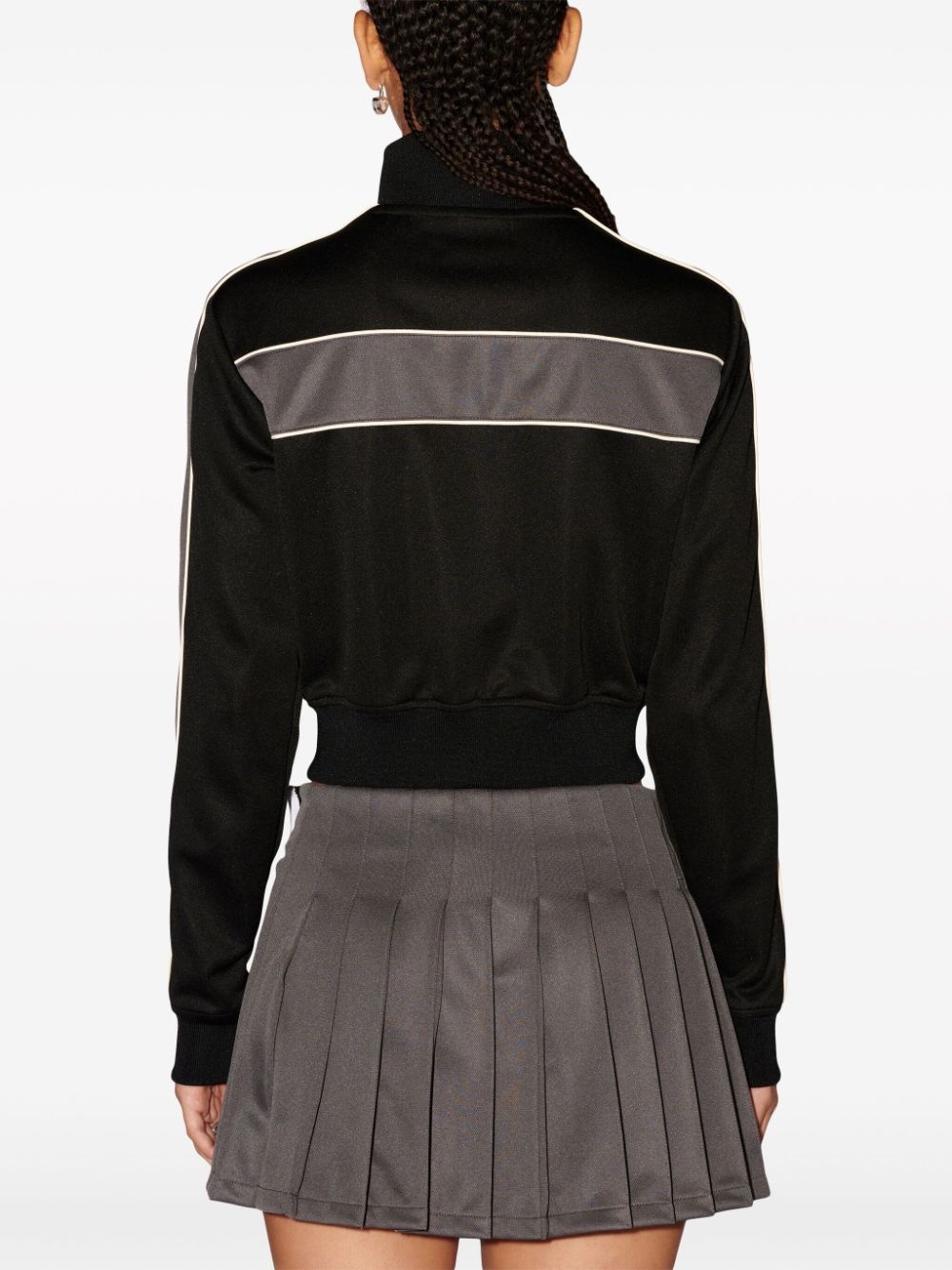 zip-up striped sweatshirt - 4