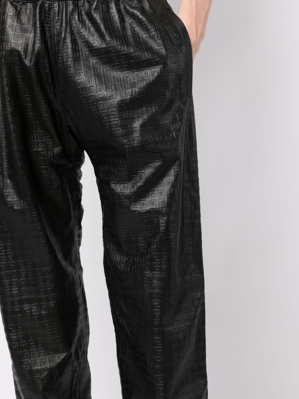 embossed-4G pattern leather trousers - 5