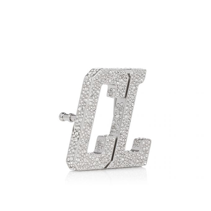 Christian Louboutin Happy Rui CL Logo Belt Buckle Silver - Mens Belt