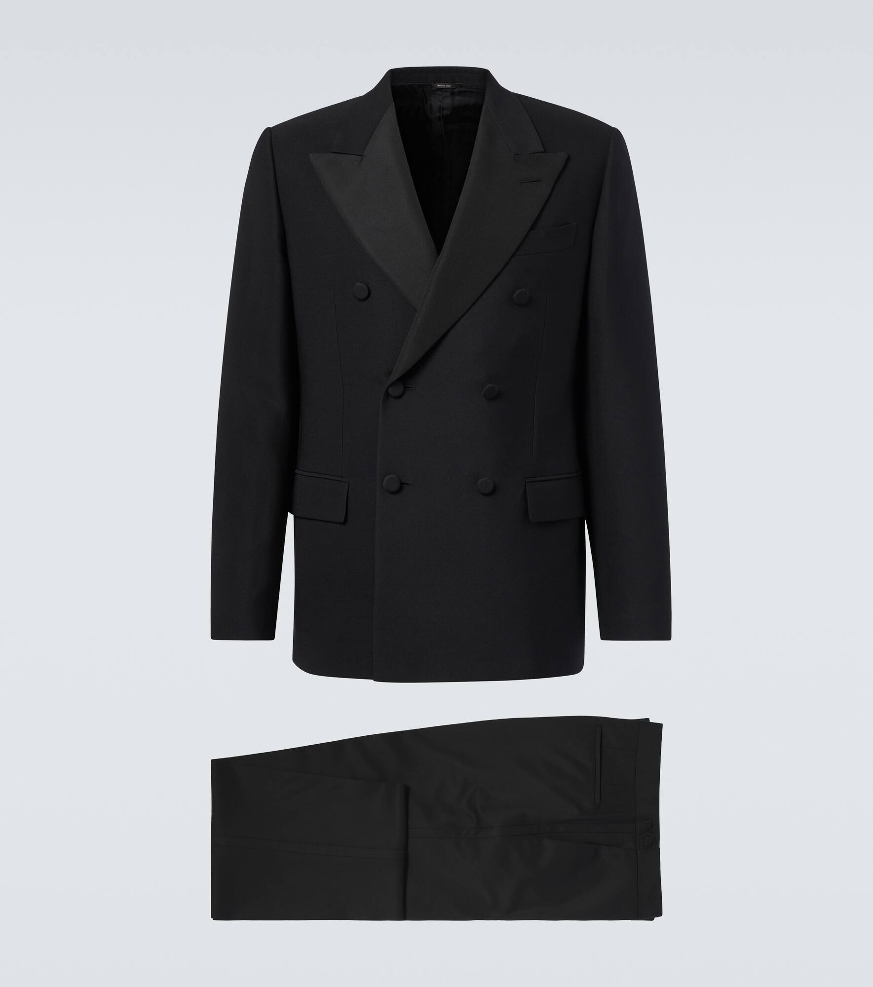 Double-breasted wool and silk suit - 1