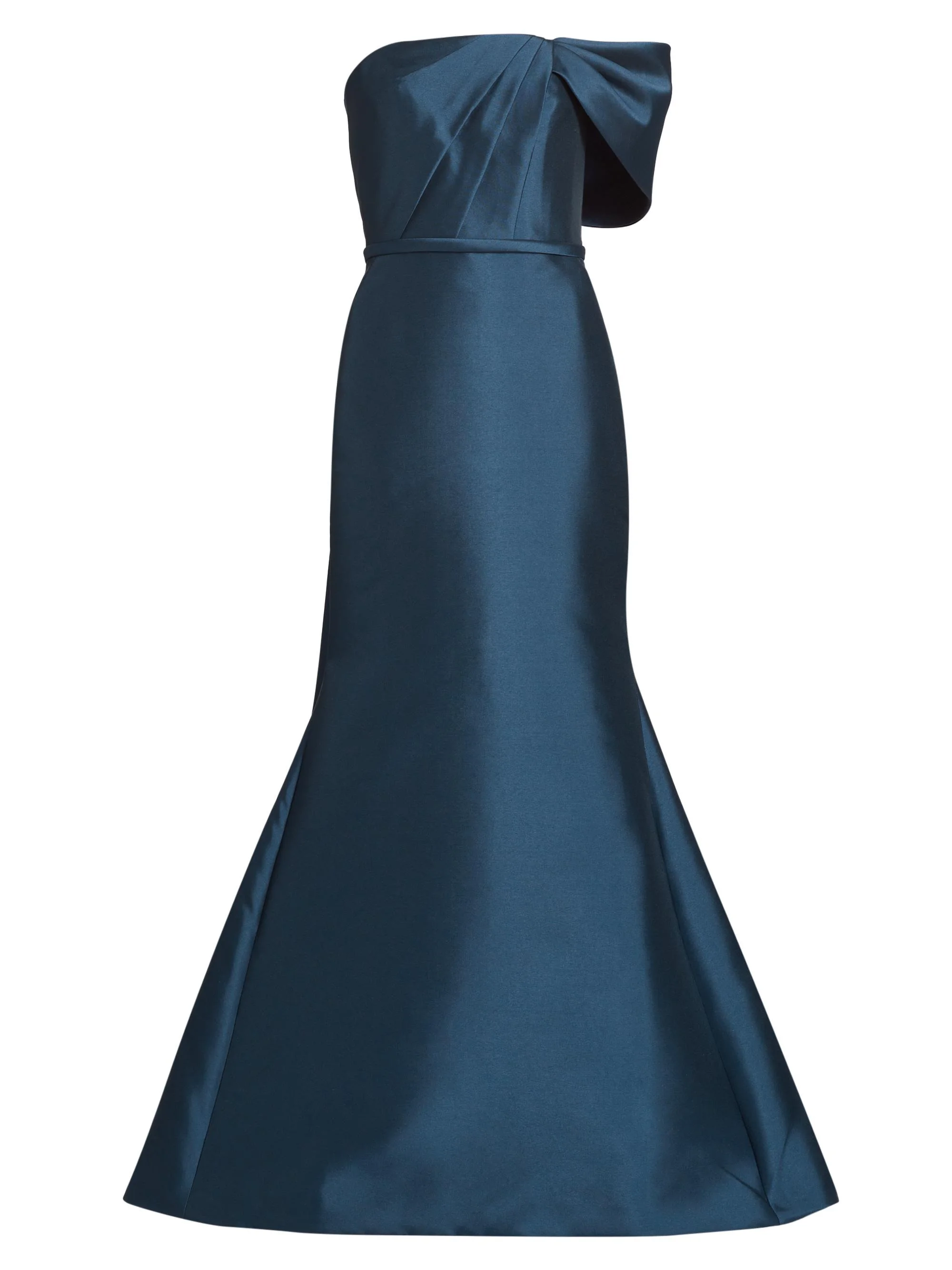 Women's Pleated Taffeta Strapless Gown - French Blue - 1