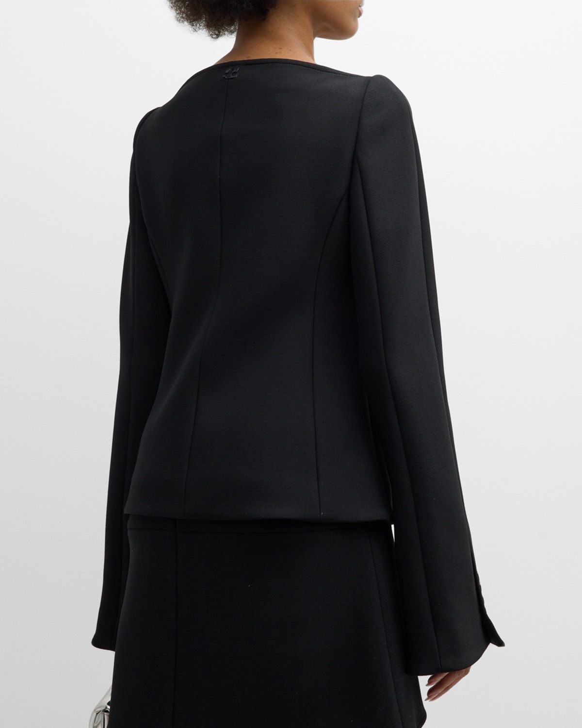 Ellipse V-Neck Heritage Crepe Tailored Jacket - 3