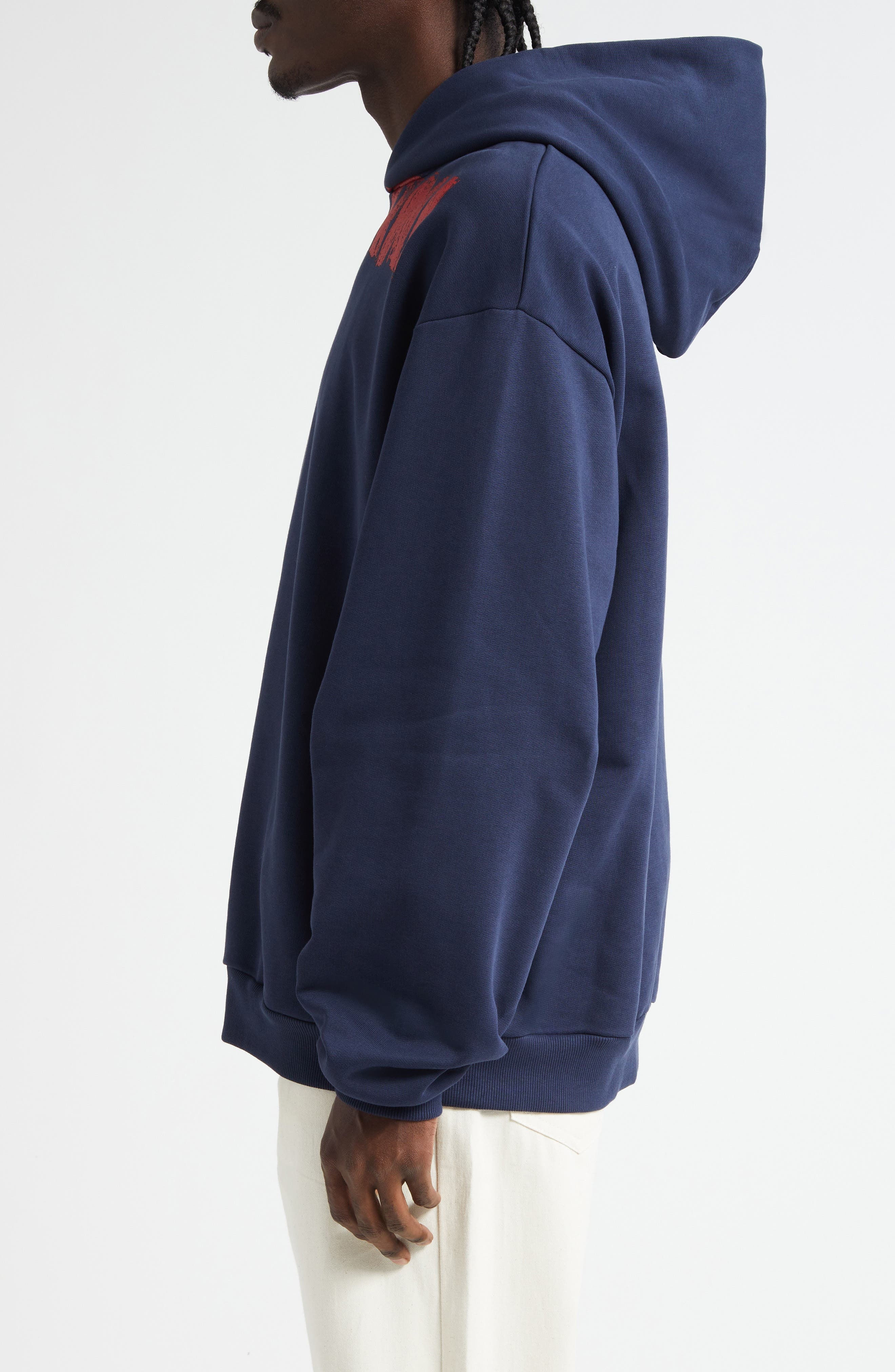 Marni Monolith Oversize Logo Graphic Hoodie in Navy/Blue at Nordstrom - 3