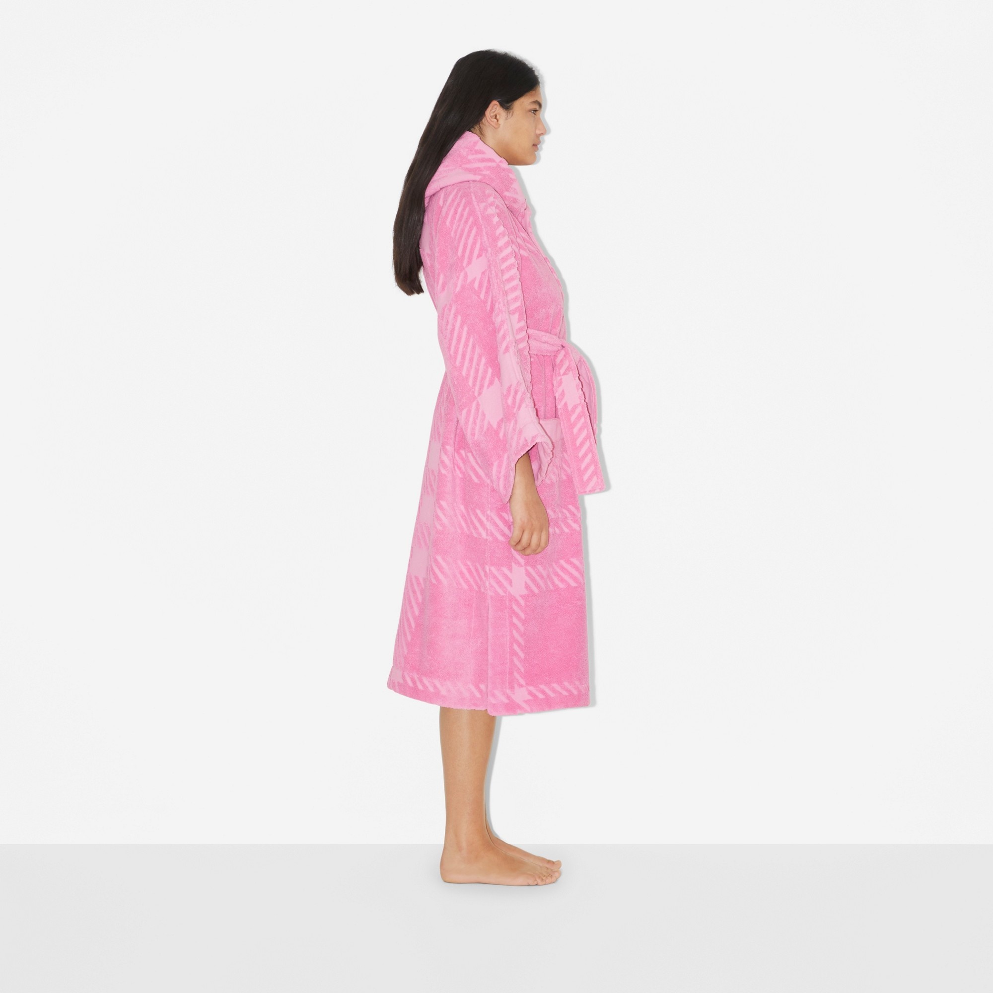 Burberry Check Cotton Jacquard Hooded Robe | REVERSIBLE