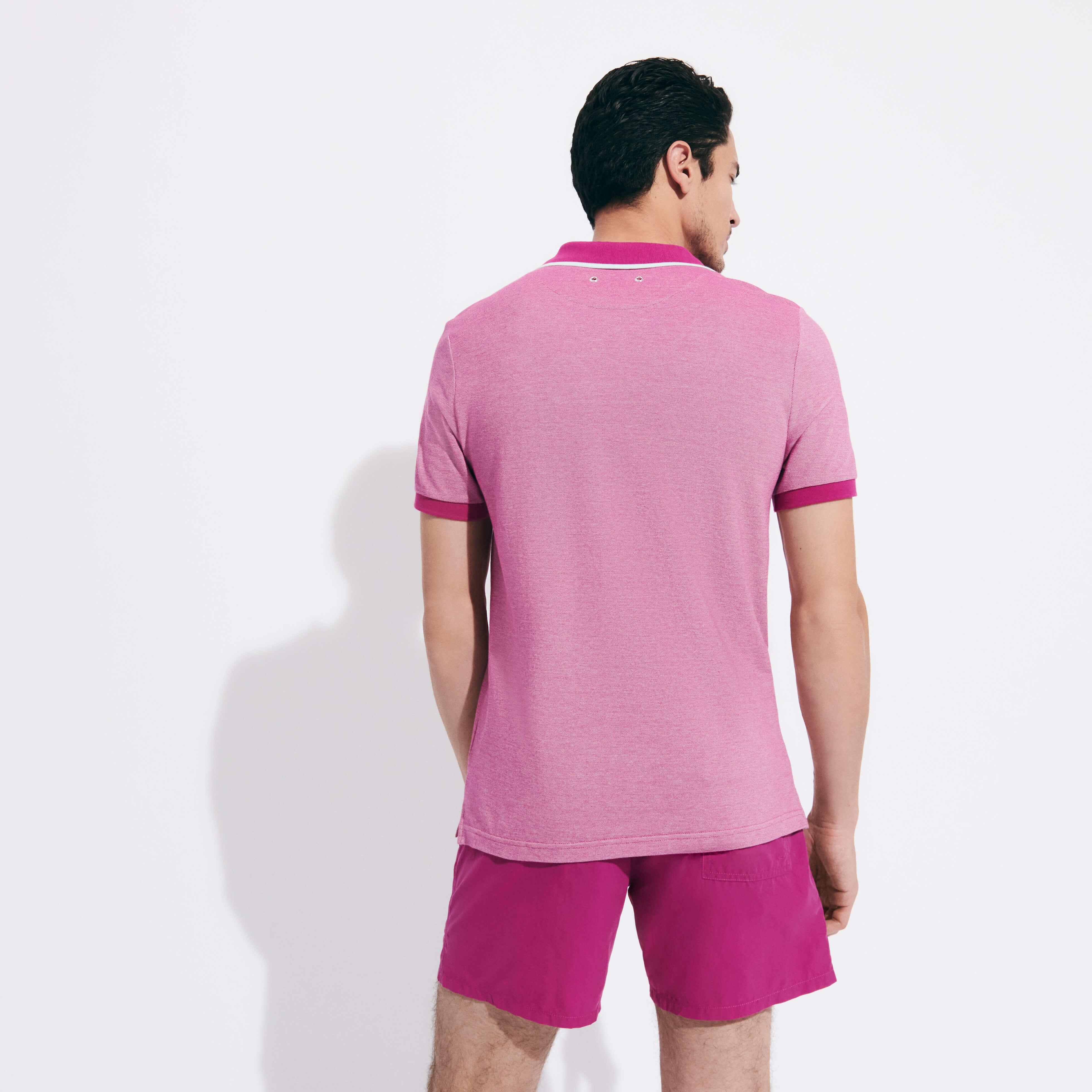 Men Cotton Changing Color Pique Polo Shirt - 4