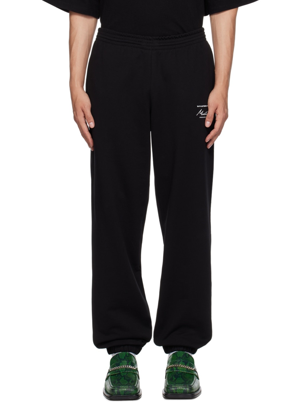 Black Slim-Fit Track Pants - 1