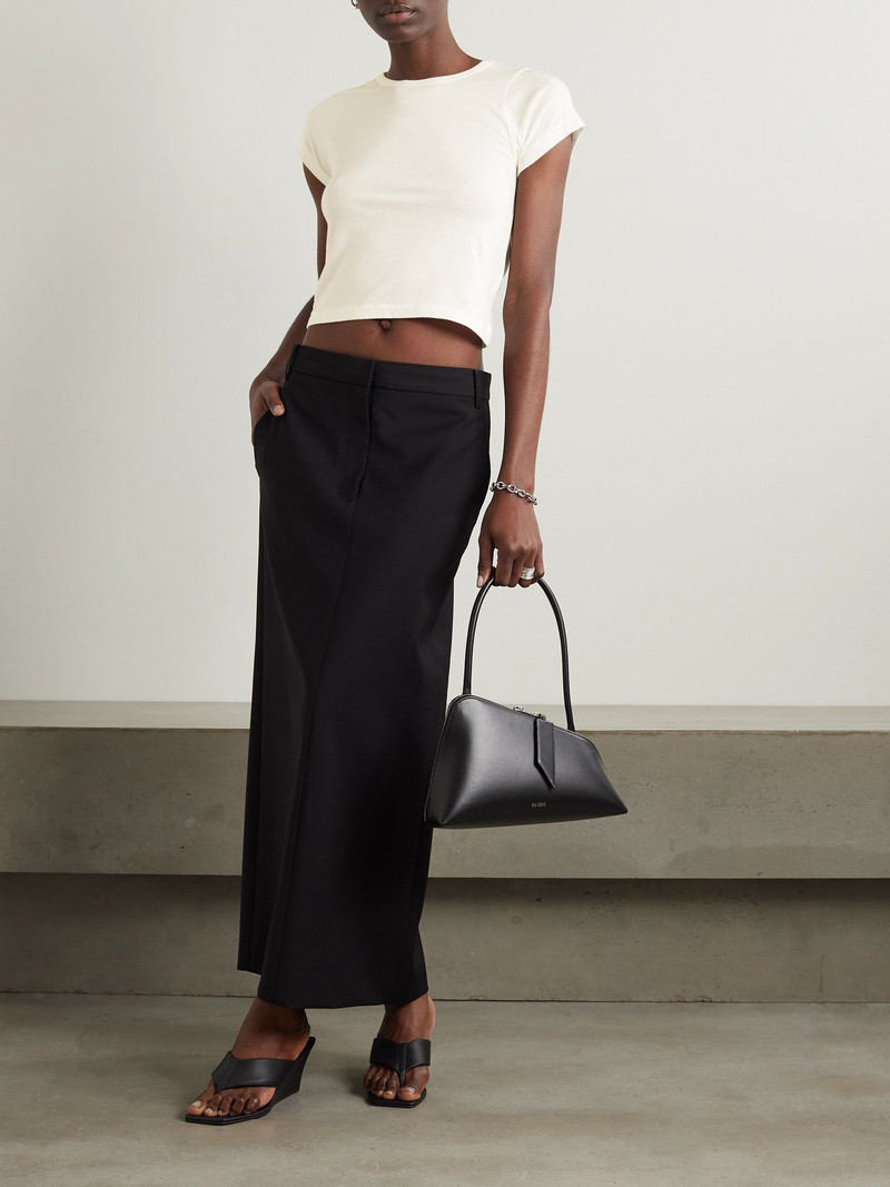 ÉTERNE Short Sleeve Baby Tee cropped cotton and modal-blend jersey T-shirt Ivory outlook