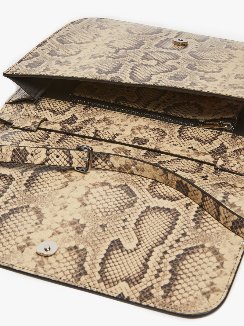 LIANA Medium envelope bag with python print 5