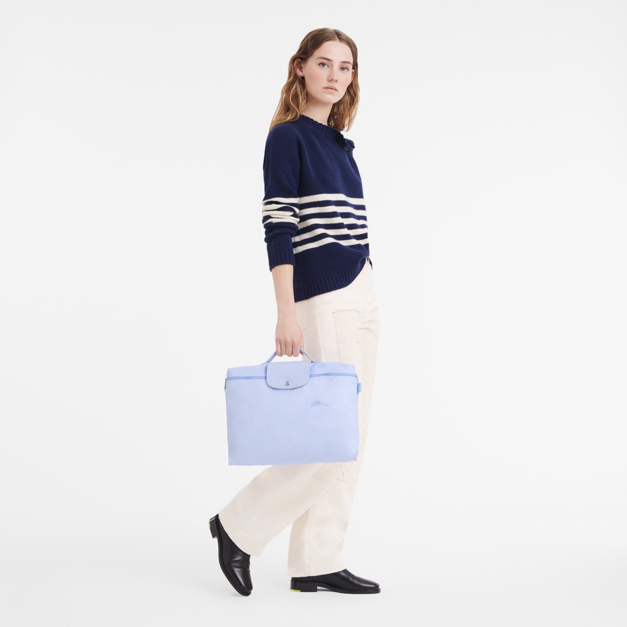 Le Pliage Green S Briefcase Sky Blue - Recycled canvas - 2